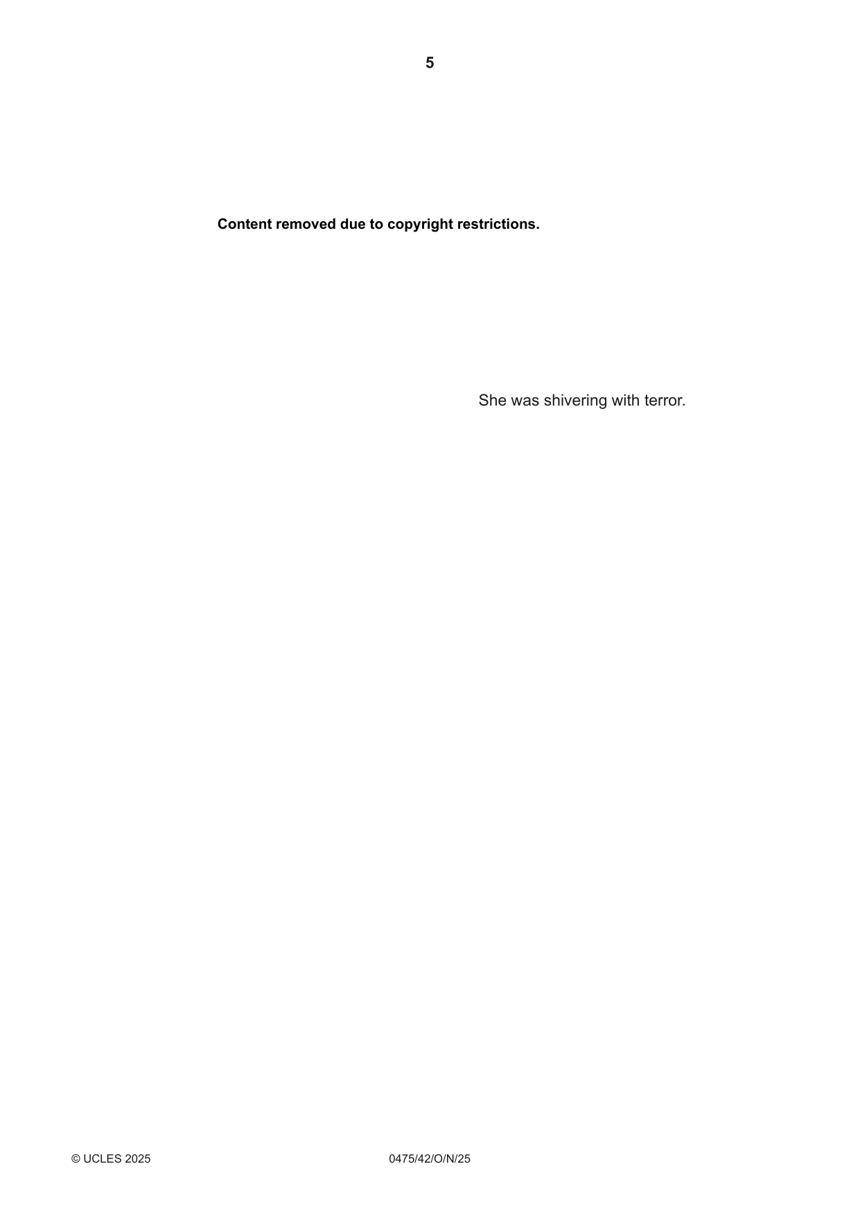 Cambridge IGCSE English - Literature in English 0475 2025 Oct/Nov Paper 4 · Variant 2 question paper, page 5 of 8