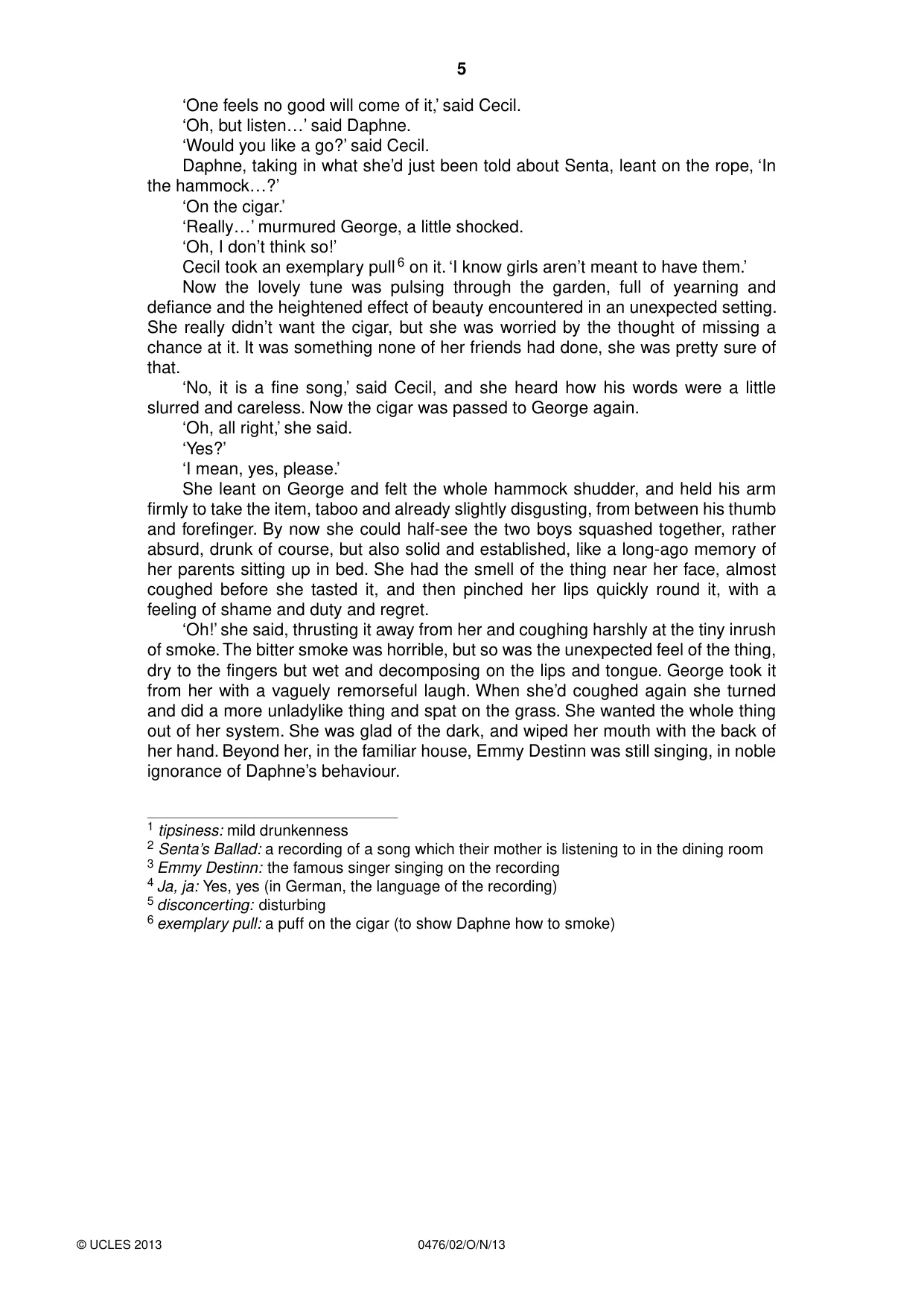 Cambridge IGCSE English - Literature (UK) 0476 2013 Oct/Nov Paper 2 · Variant 0 question paper, page 5 of 8