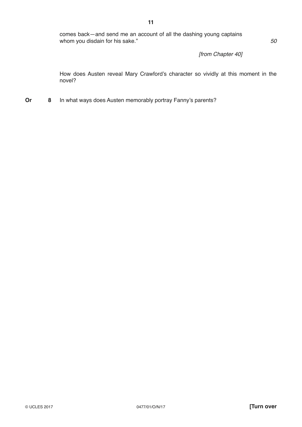 Cambridge IGCSE English - Literature (9-1) (UK only) 0477 2017 Oct/Nov Paper 1 · Variant 0 question paper, page 11 of 24