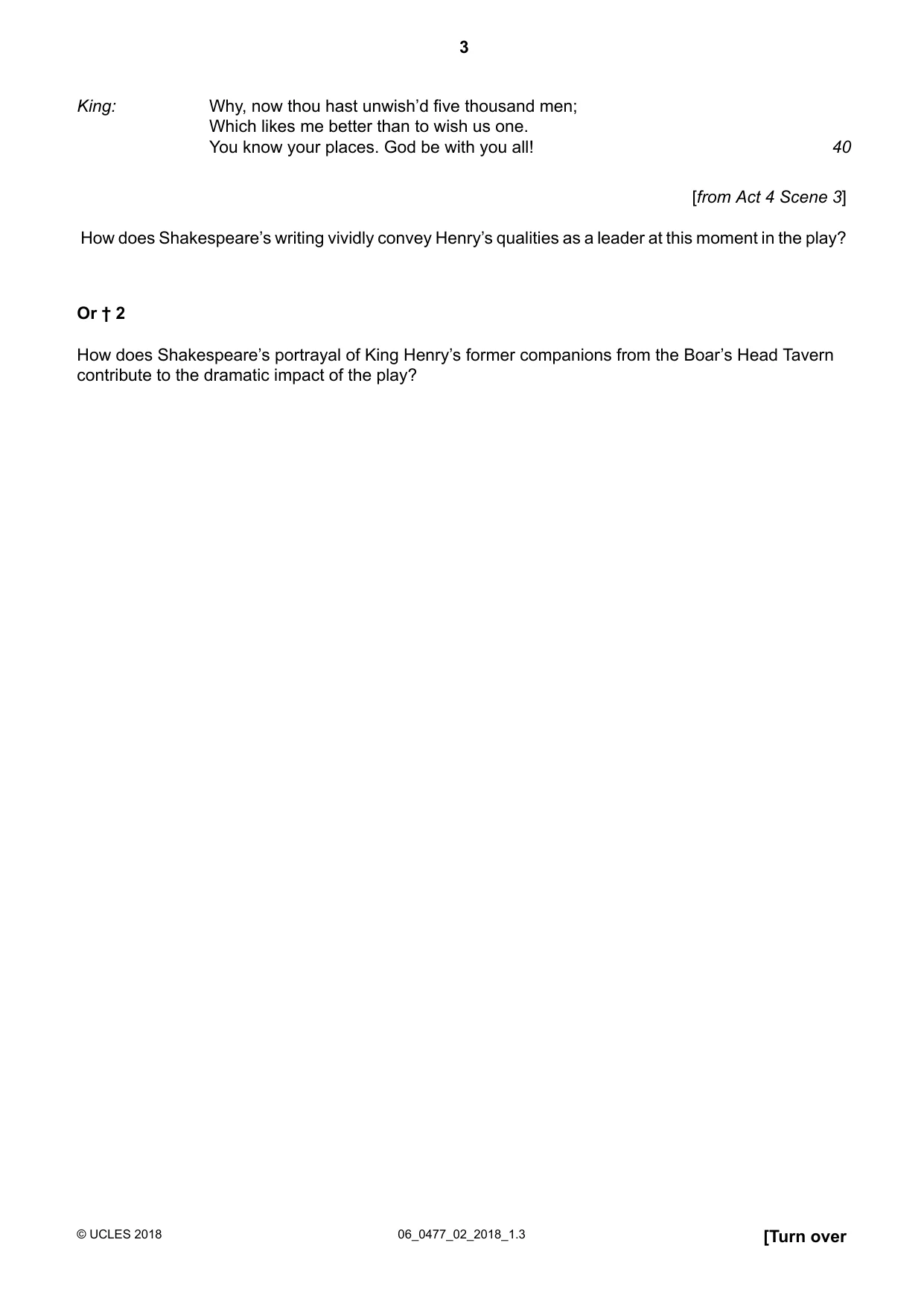 Cambridge IGCSE English - Literature (9-1) (UK only) 0477 2018 May/June Paper 2 · Variant 0 question paper, page 3 of 12