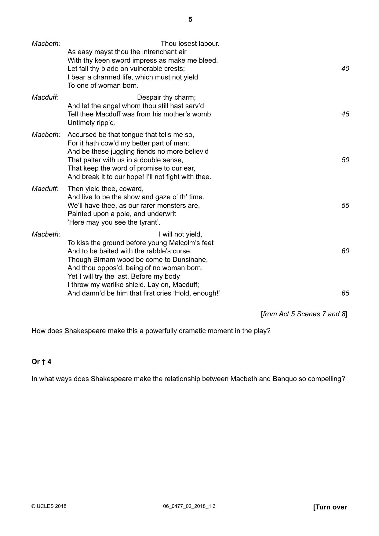 Cambridge IGCSE English - Literature (9-1) (UK only) 0477 2018 May/June Paper 2 · Variant 0 question paper, page 5 of 12