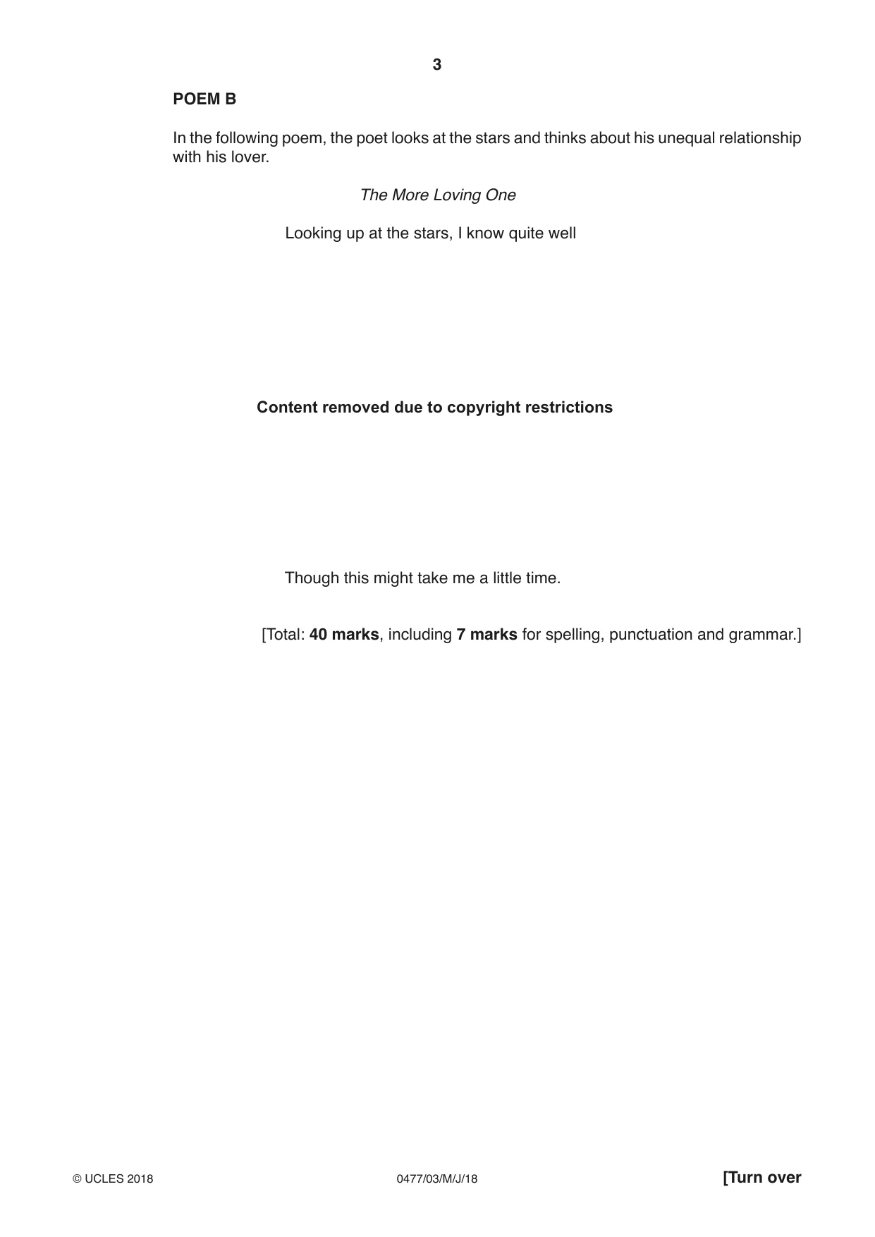 Cambridge IGCSE English - Literature (9-1) (UK only) 0477 2018 May/June Paper 3 · Variant 0 question paper, page 3 of 8
