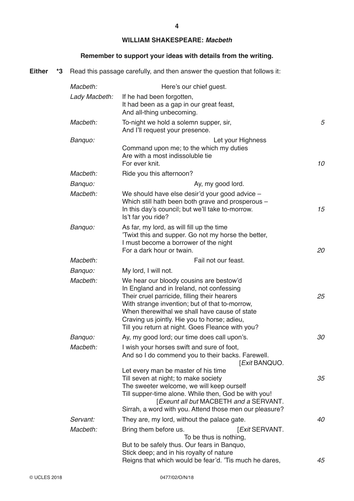 Cambridge IGCSE English - Literature (9-1) (UK only) 0477 2018 Oct/Nov Paper 2 · Variant 0 question paper, page 4 of 12