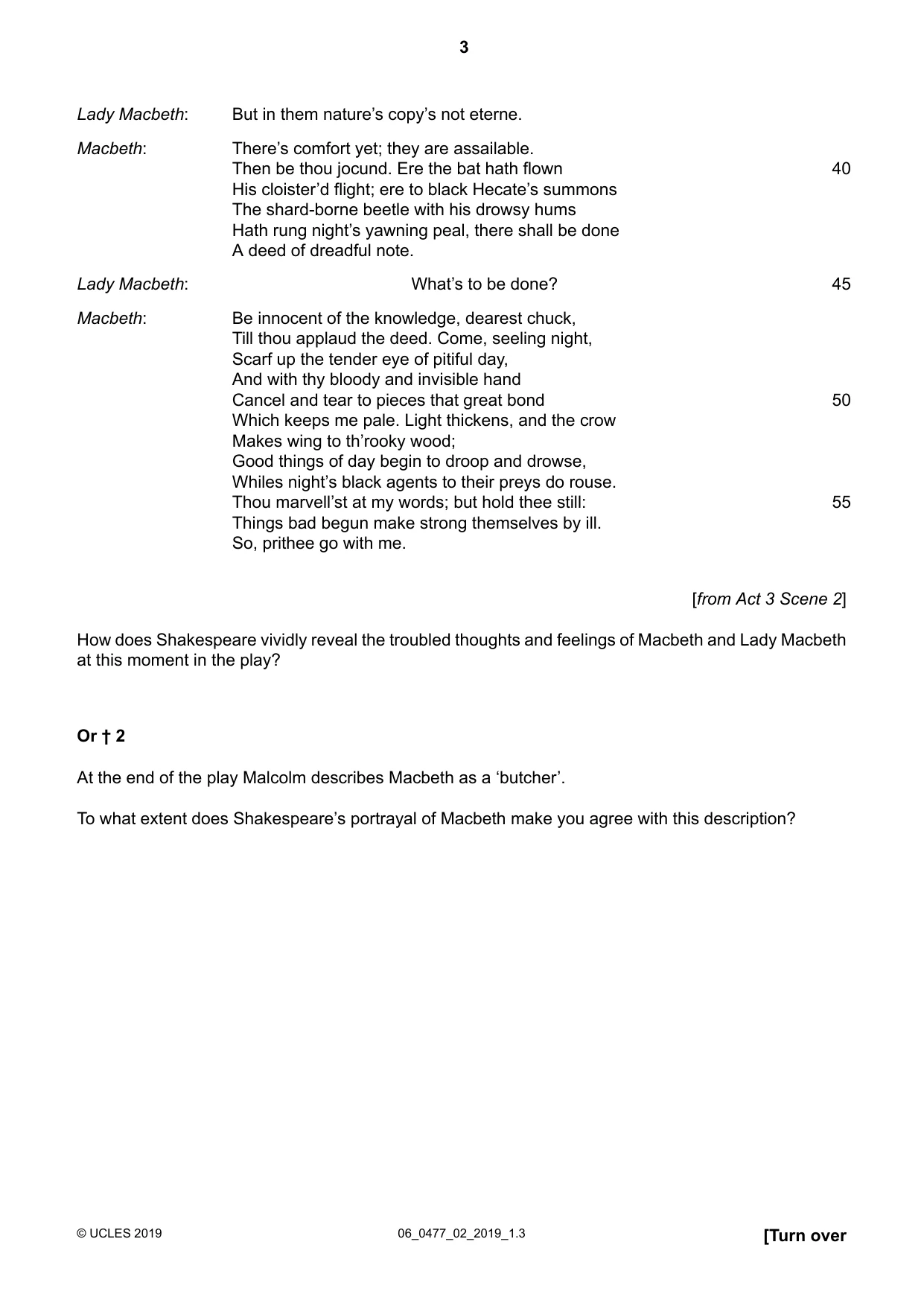 Cambridge IGCSE English - Literature (9-1) (UK only) 0477 2019 May/June Paper 2 · Variant 1 question paper, page 3 of 12