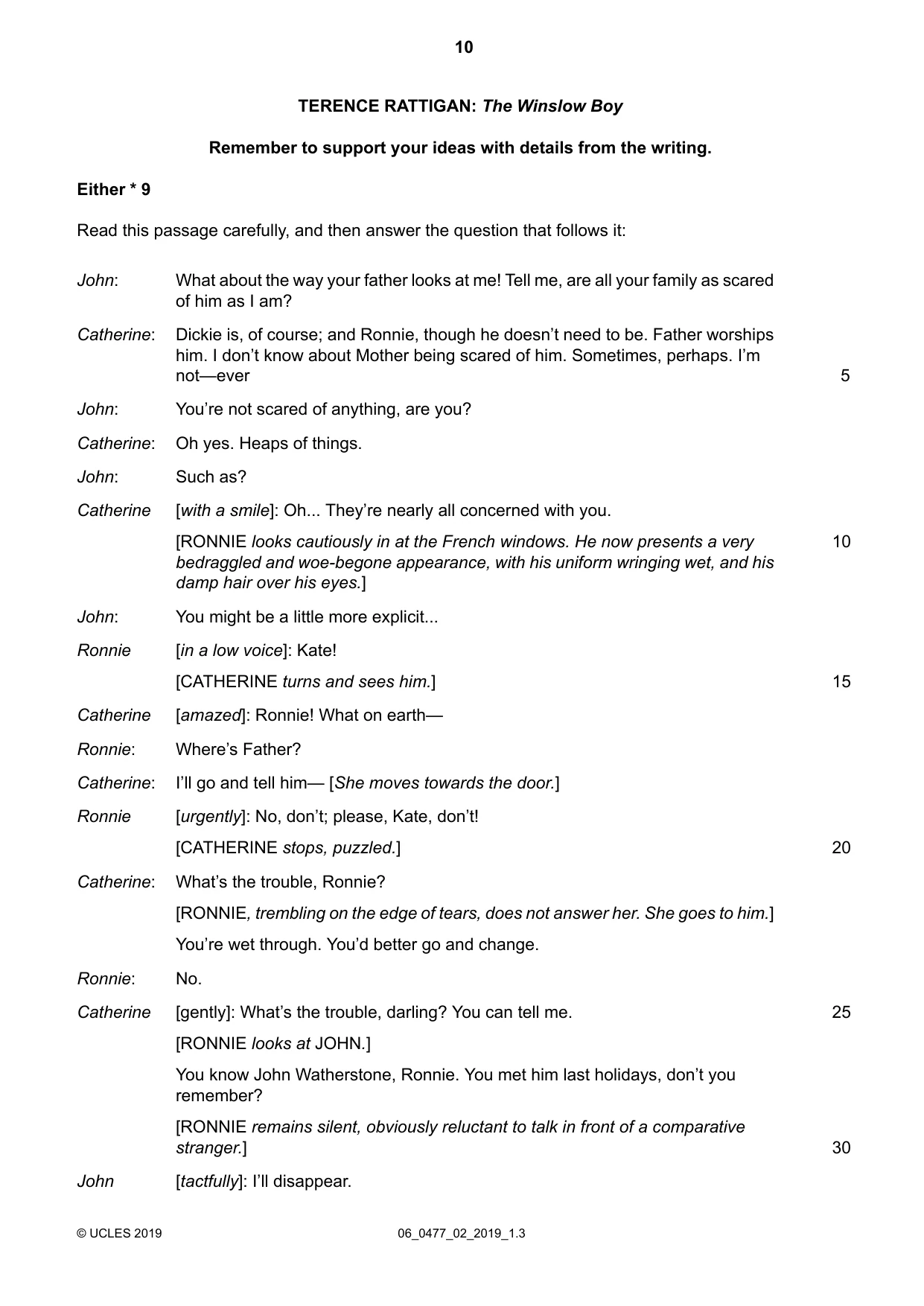 Cambridge IGCSE English - Literature (9-1) (UK only) 0477 2019 May/June Paper 2 · Variant 1 question paper, page 10 of 12