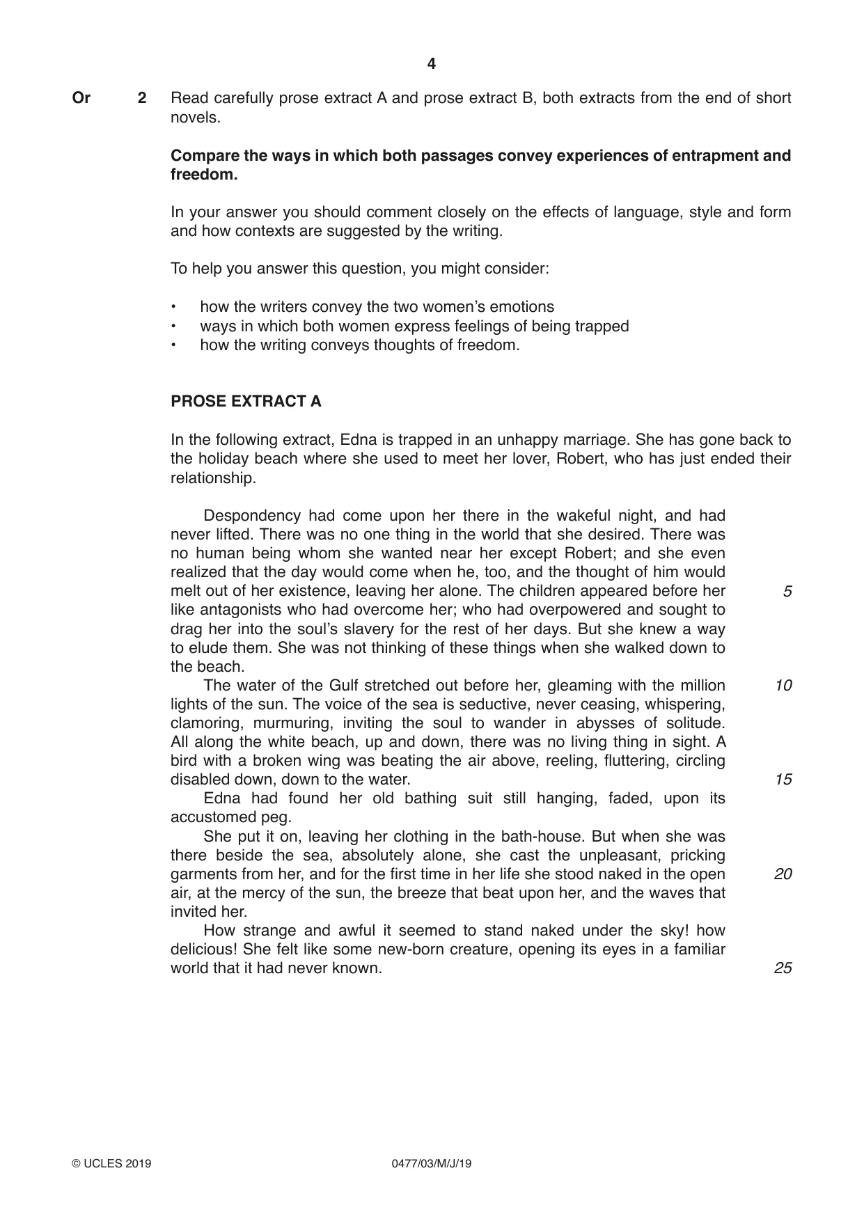 Cambridge IGCSE English - Literature (9-1) (UK only) 0477 2019 May/June Paper 3 · Variant 1 question paper, page 4 of 8