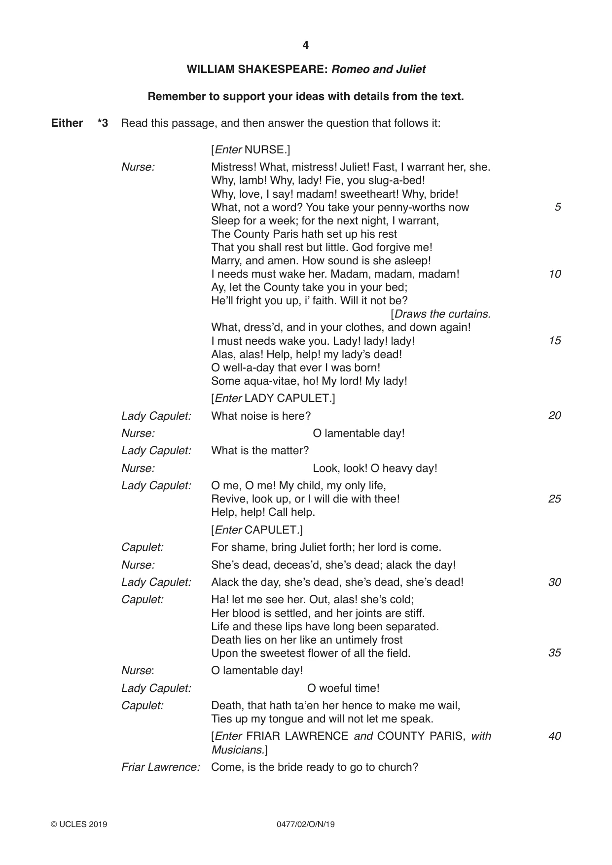 Cambridge IGCSE English - Literature (9-1) (UK only) 0477 2019 Oct/Nov Paper 2 · Variant 0 question paper, page 4 of 12