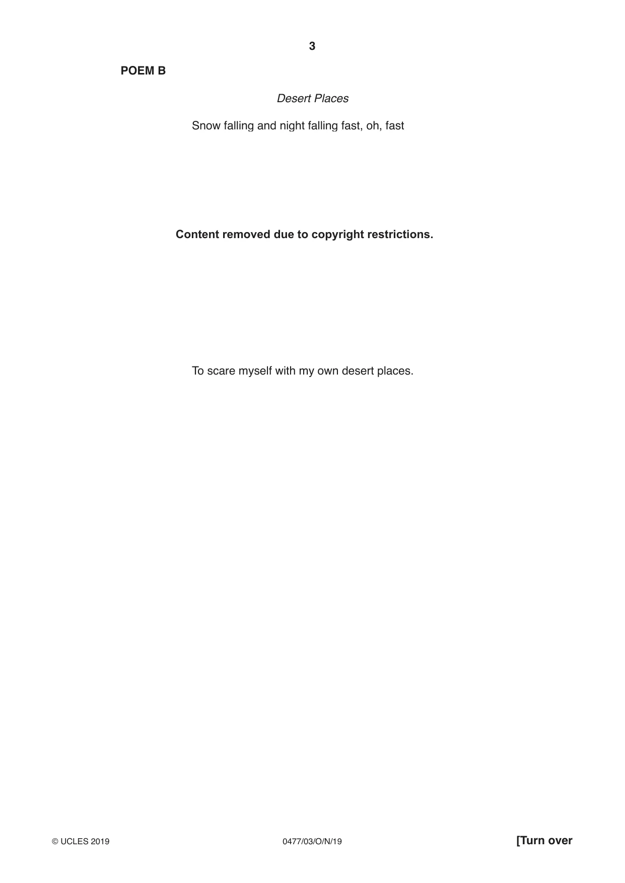 Cambridge IGCSE English - Literature (9-1) (UK only) 0477 2019 Oct/Nov Paper 3 · Variant 0 question paper, page 3 of 8