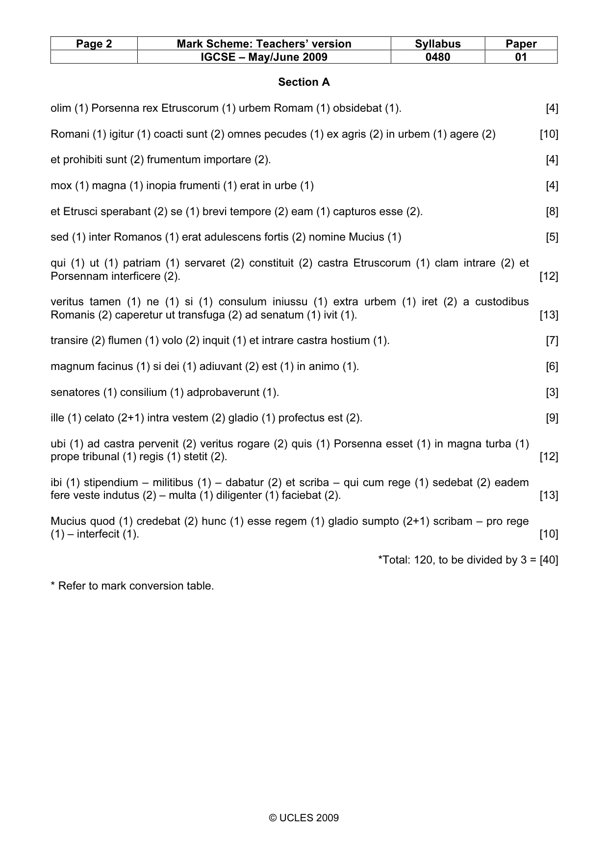 Mark scheme, page 2 of 4