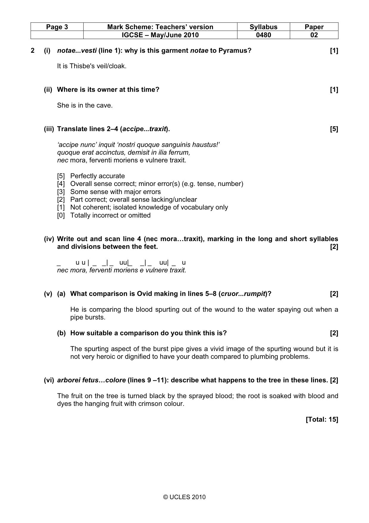 Mark scheme, page 3 of 7