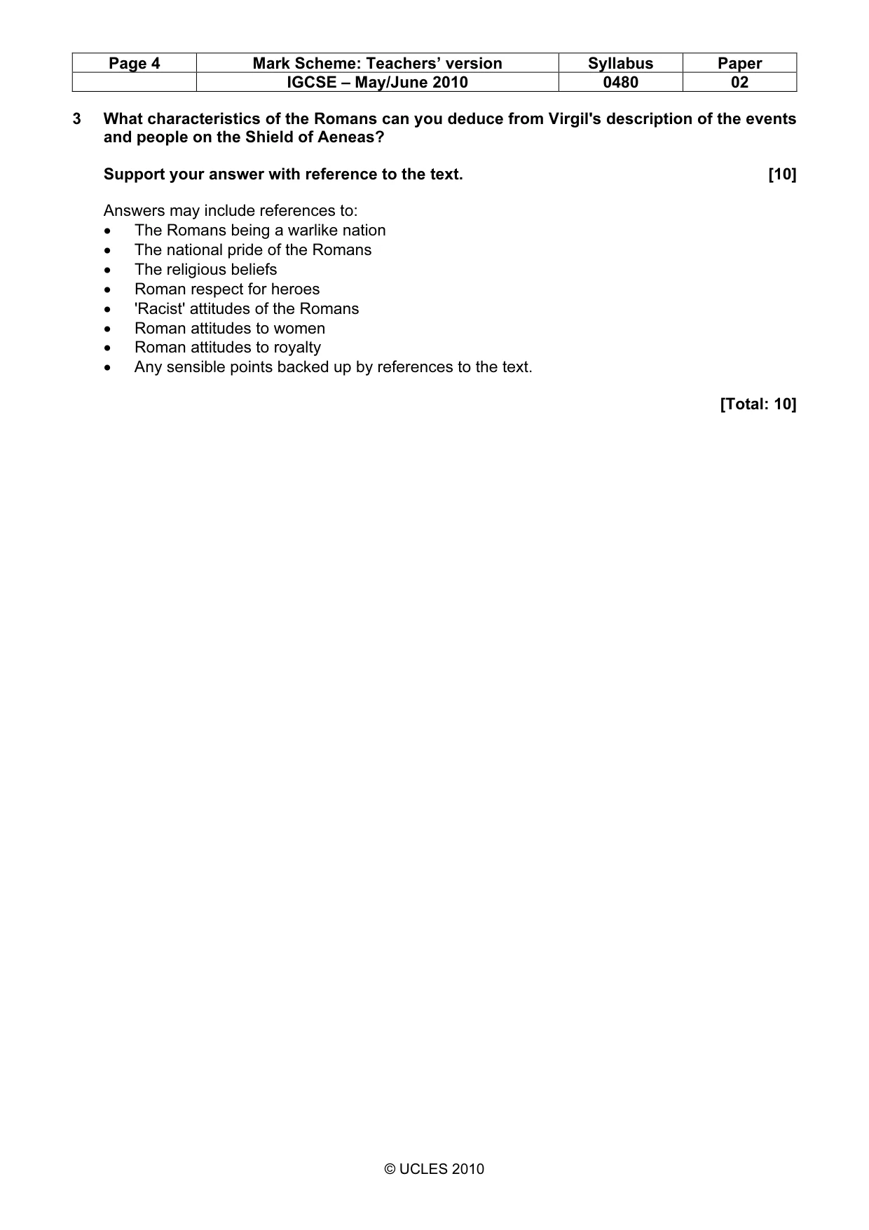Mark scheme, page 4 of 7