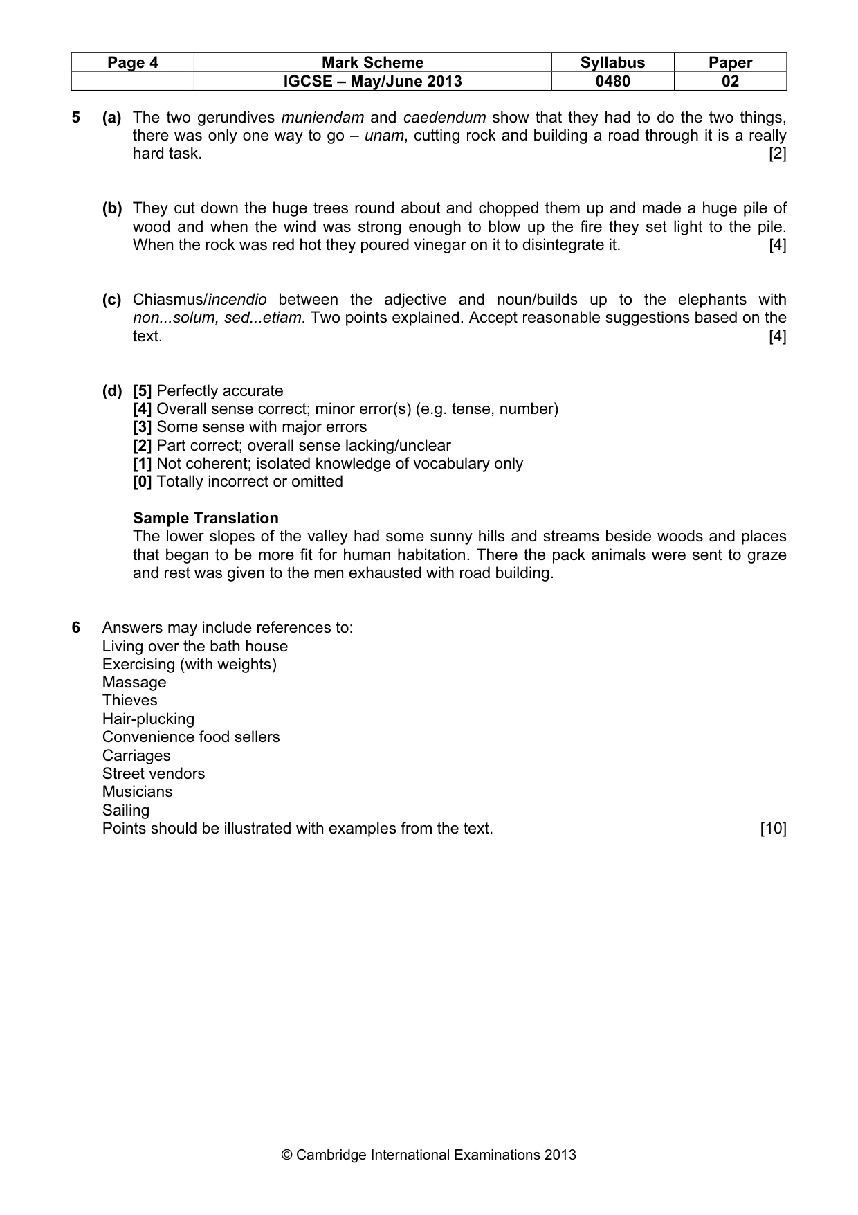 Mark scheme, page 4 of 4