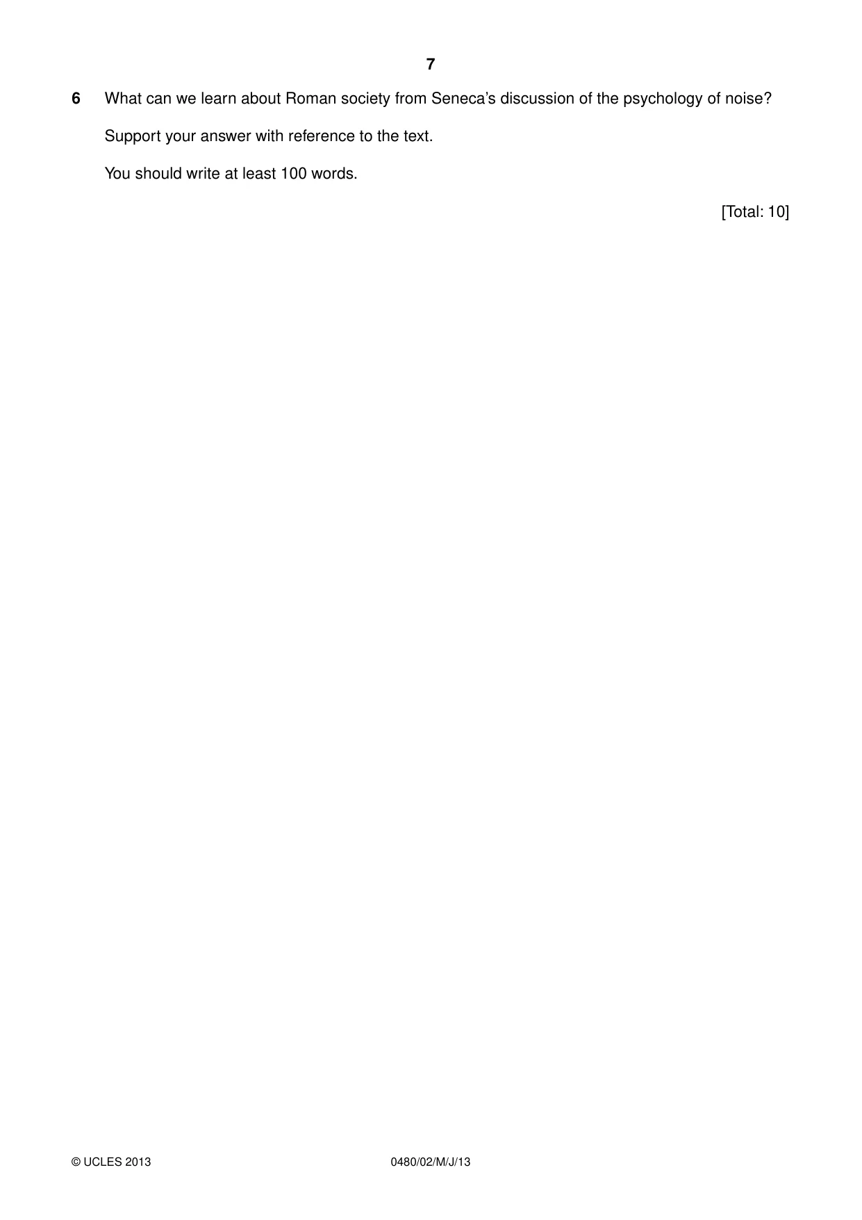 Cambridge IGCSE Latin 0480 2013 May/June Paper 2 · Variant 1 question paper, page 7 of 8