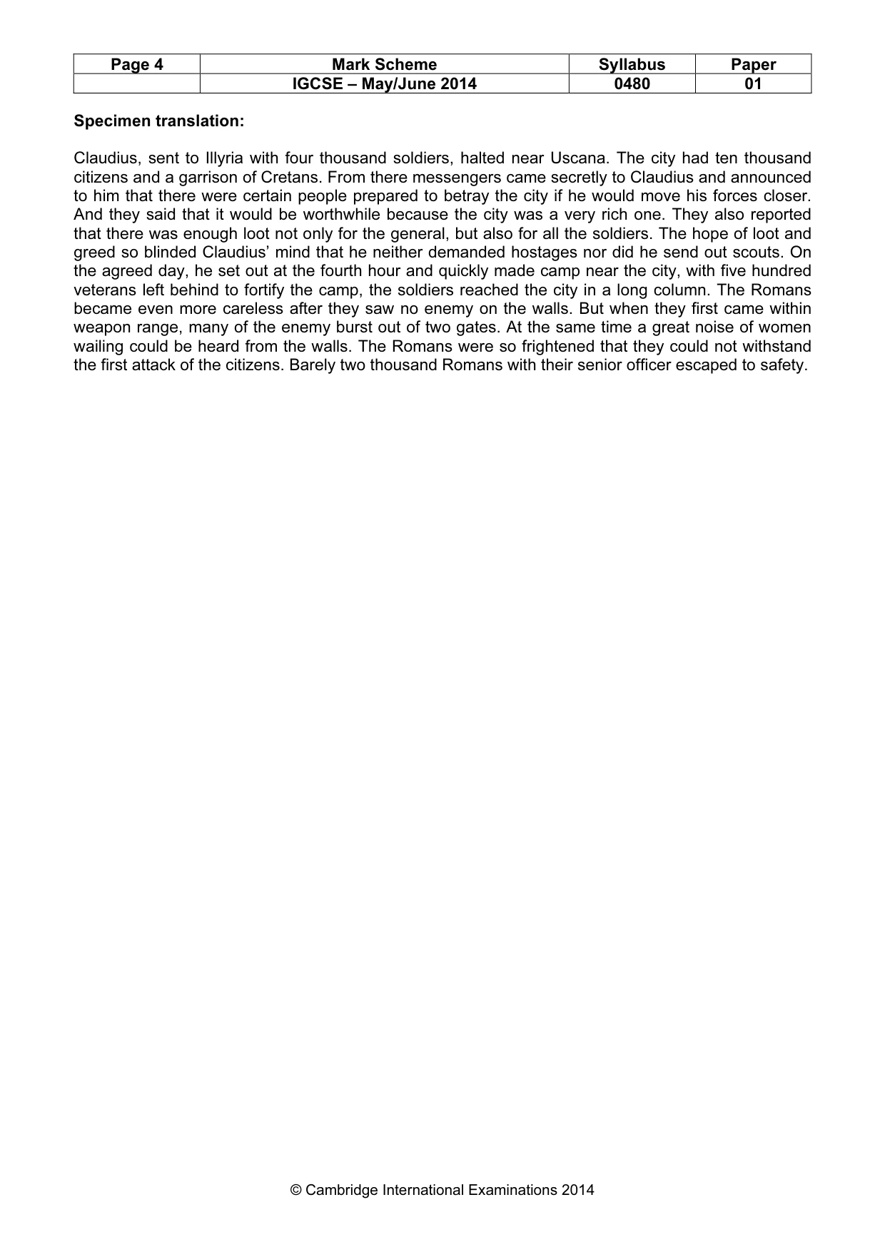 Mark scheme, page 4 of 4