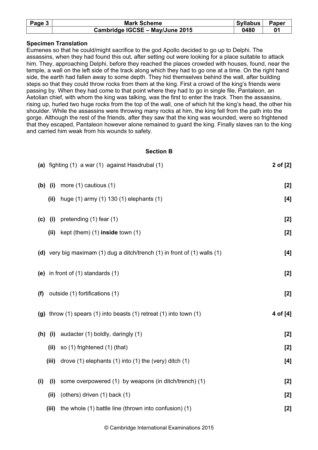 Mark scheme, page 3 of 4