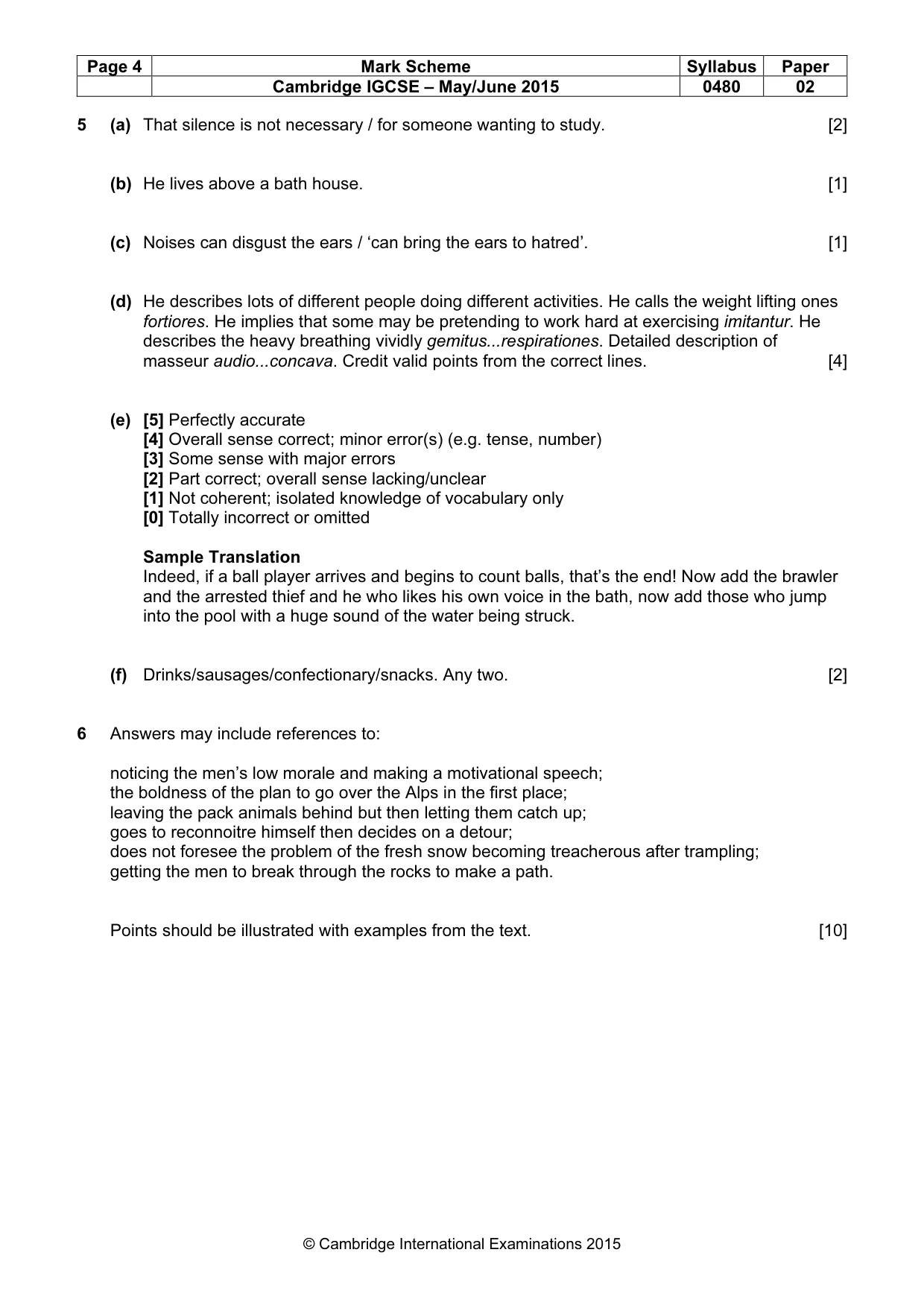 Mark scheme, page 4 of 4