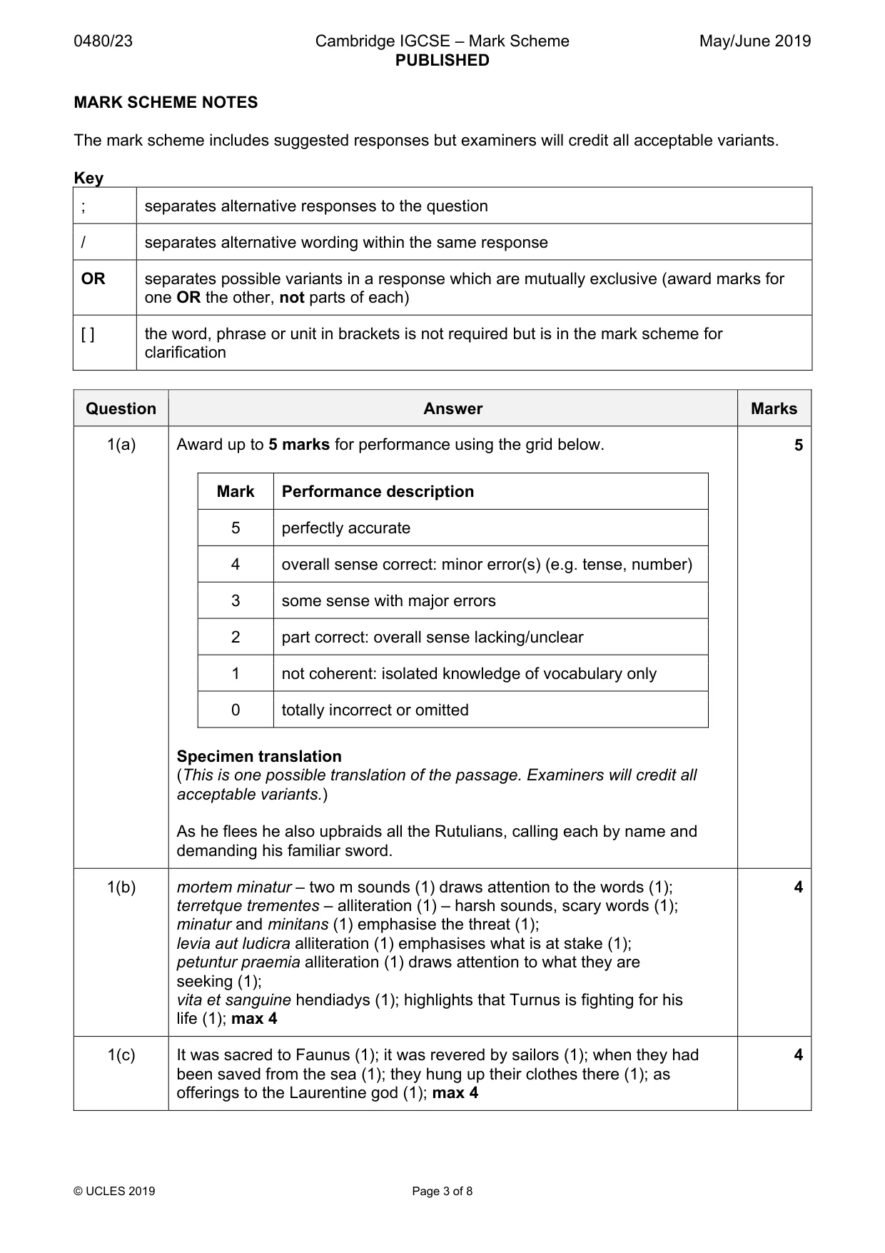 Mark scheme, page 3 of 8
