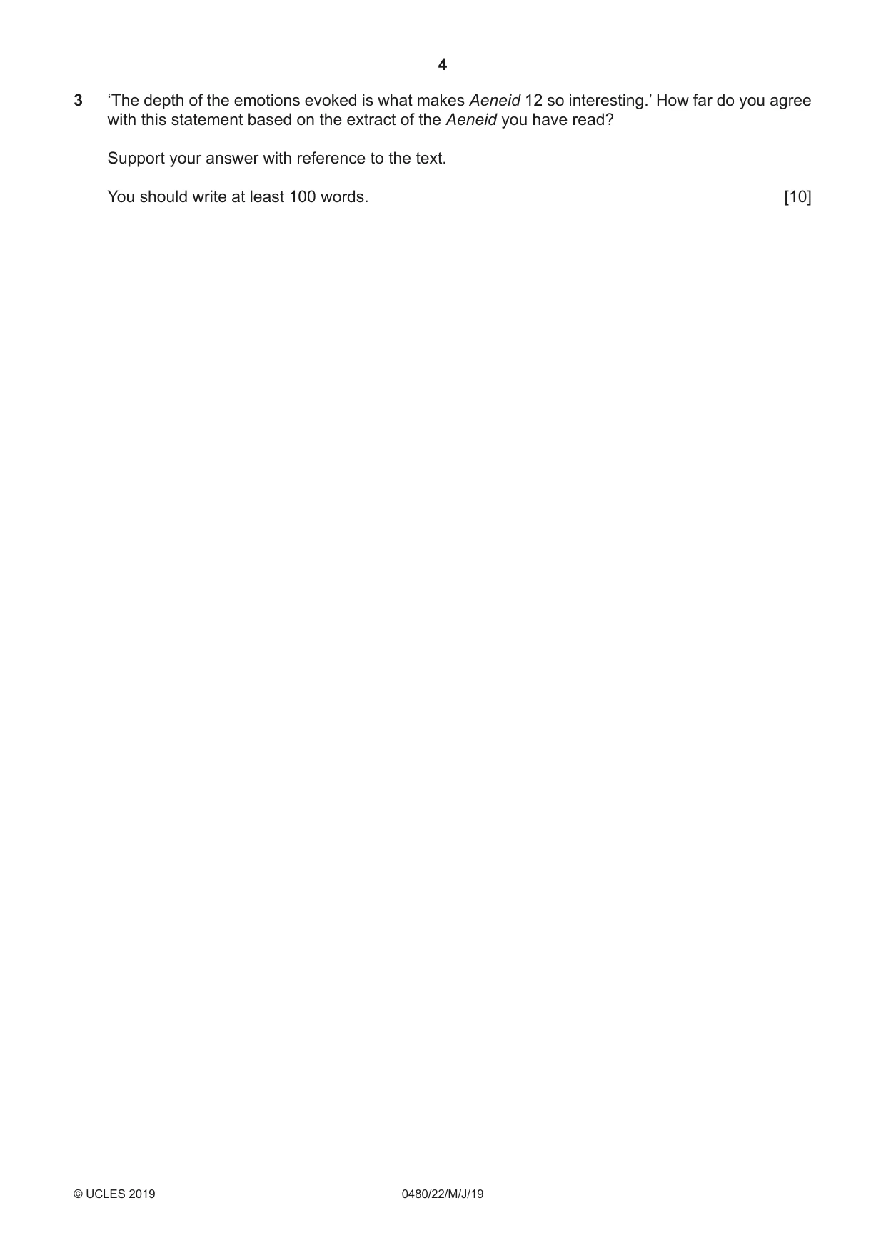 Cambridge IGCSE Latin 0480 2019 May/June Paper 2 · Variant 2 question paper, page 4 of 8