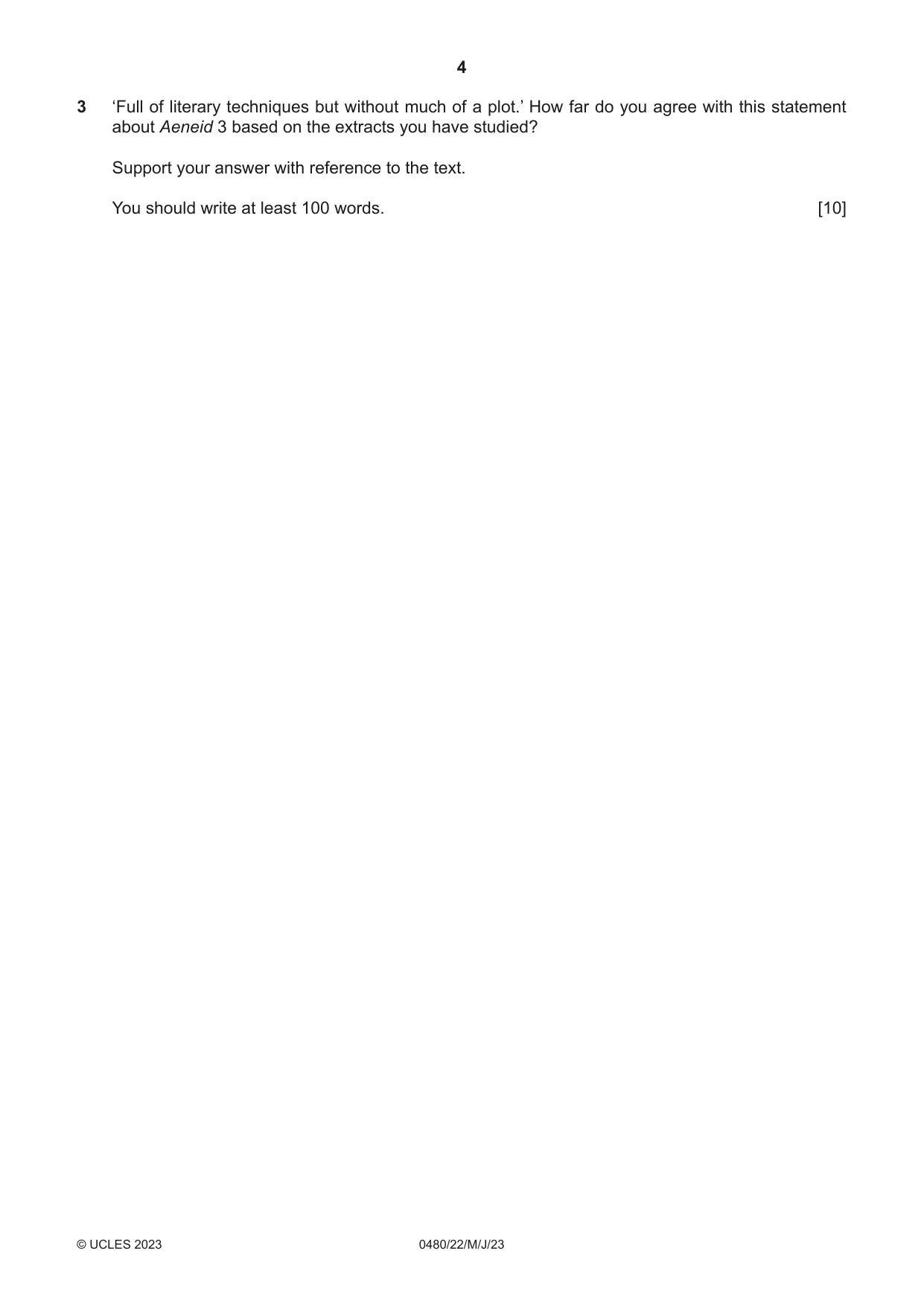 Cambridge IGCSE Latin 0480 2023 May/June Paper 2 · Variant 2 question paper, page 4 of 8