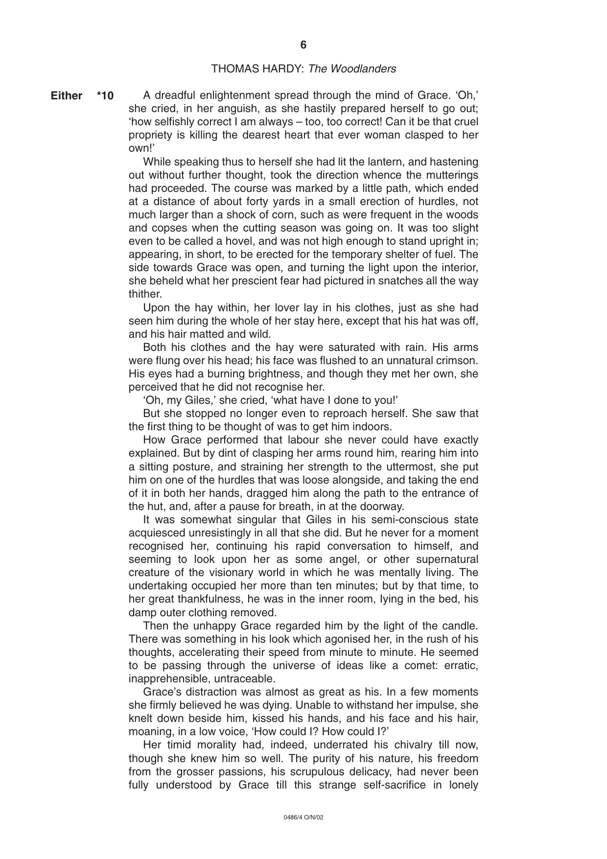 Cambridge IGCSE English - Literature 0486 2002 Oct/Nov Paper 4 · Variant 1 question paper, page 6 of 36