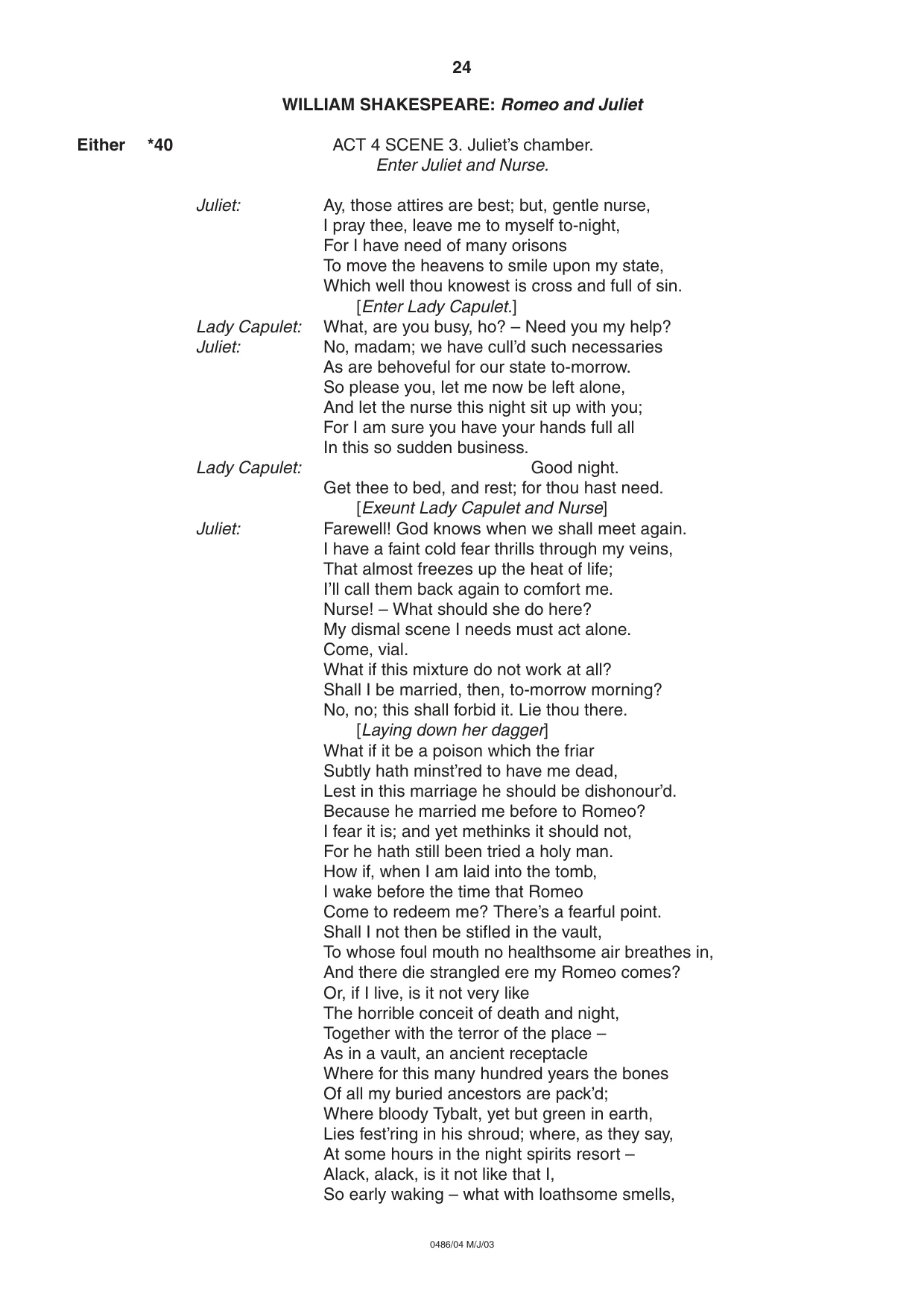 Cambridge IGCSE English - Literature 0486 2003 May/June Paper 4 · Variant 1 question paper, page 24 of 32