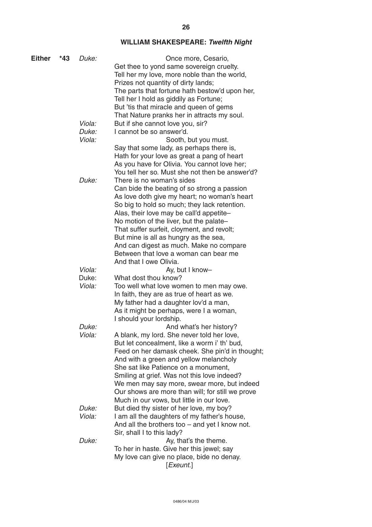 Cambridge IGCSE English - Literature 0486 2003 May/June Paper 4 · Variant 1 question paper, page 26 of 32