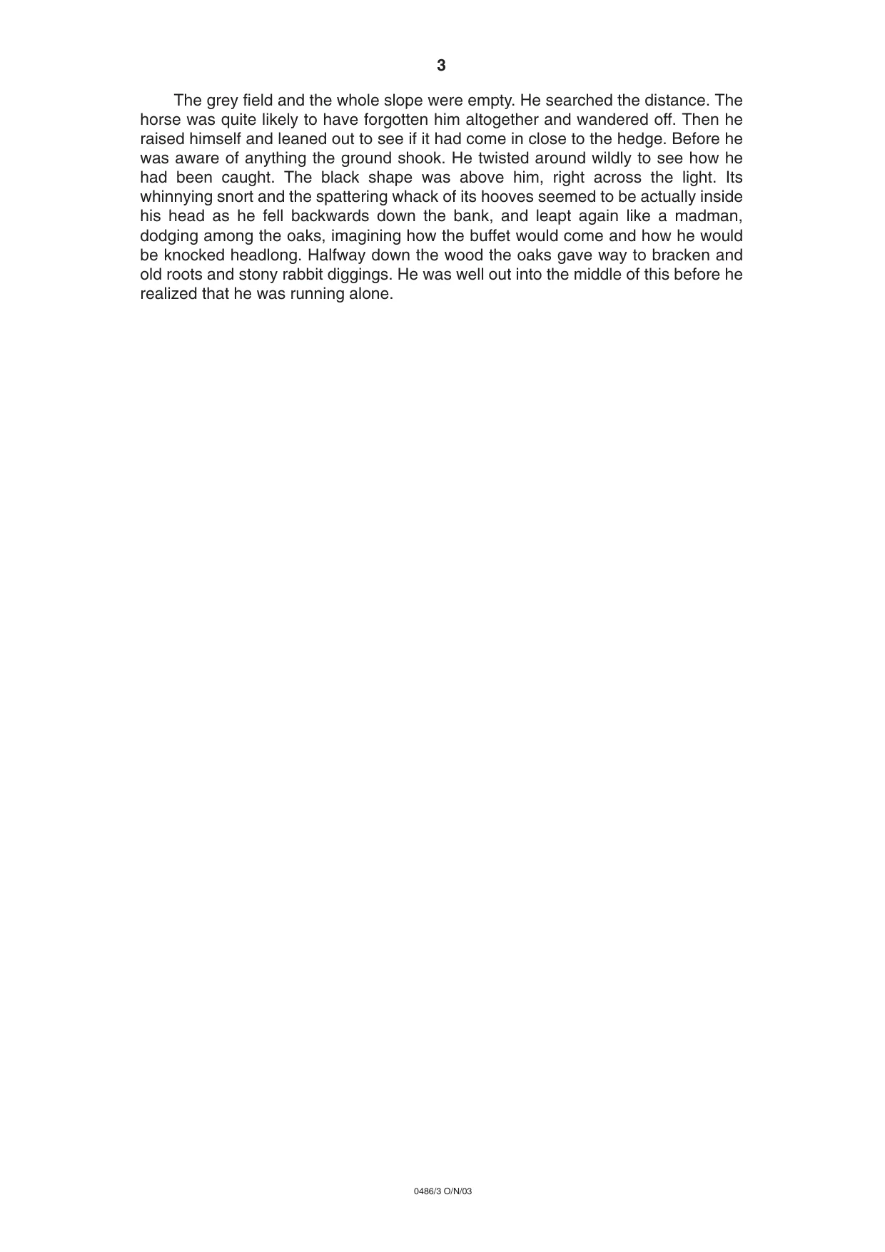 Cambridge IGCSE English - Literature 0486 2003 Oct/Nov Paper 3 · Variant 1 question paper, page 3 of 4