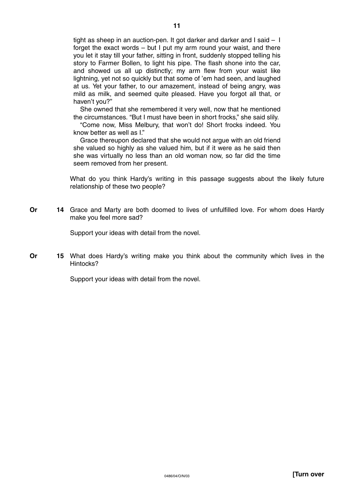 Cambridge IGCSE English - Literature 0486 2003 Oct/Nov Paper 4 · Variant 1 question paper, page 11 of 34