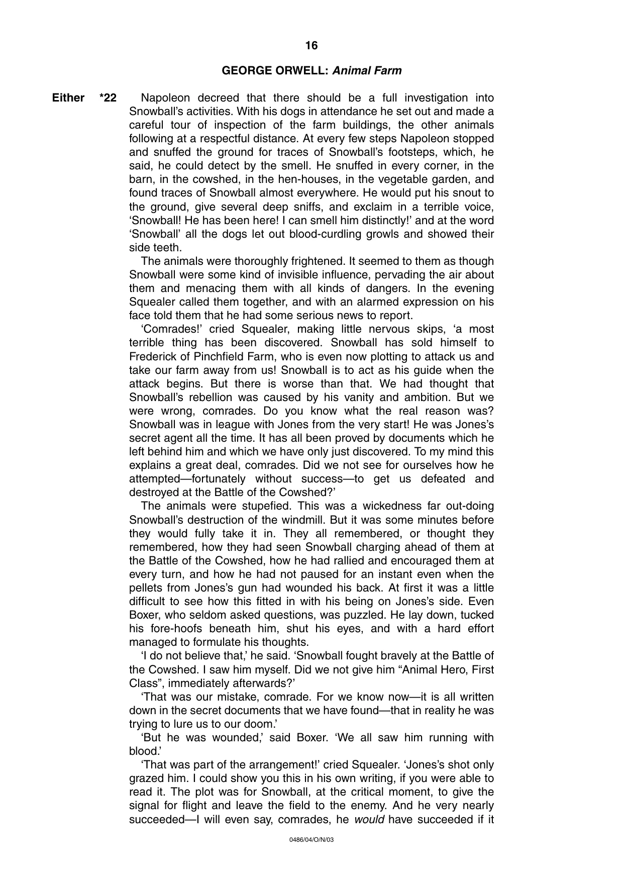 Cambridge IGCSE English - Literature 0486 2003 Oct/Nov Paper 4 · Variant 1 question paper, page 15 of 34