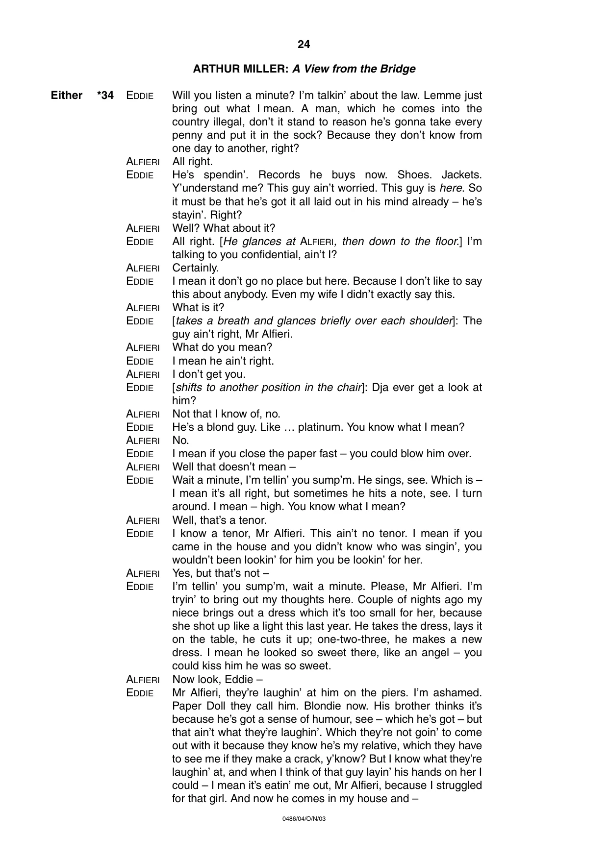 Cambridge IGCSE English - Literature 0486 2003 Oct/Nov Paper 4 · Variant 1 question paper, page 23 of 34