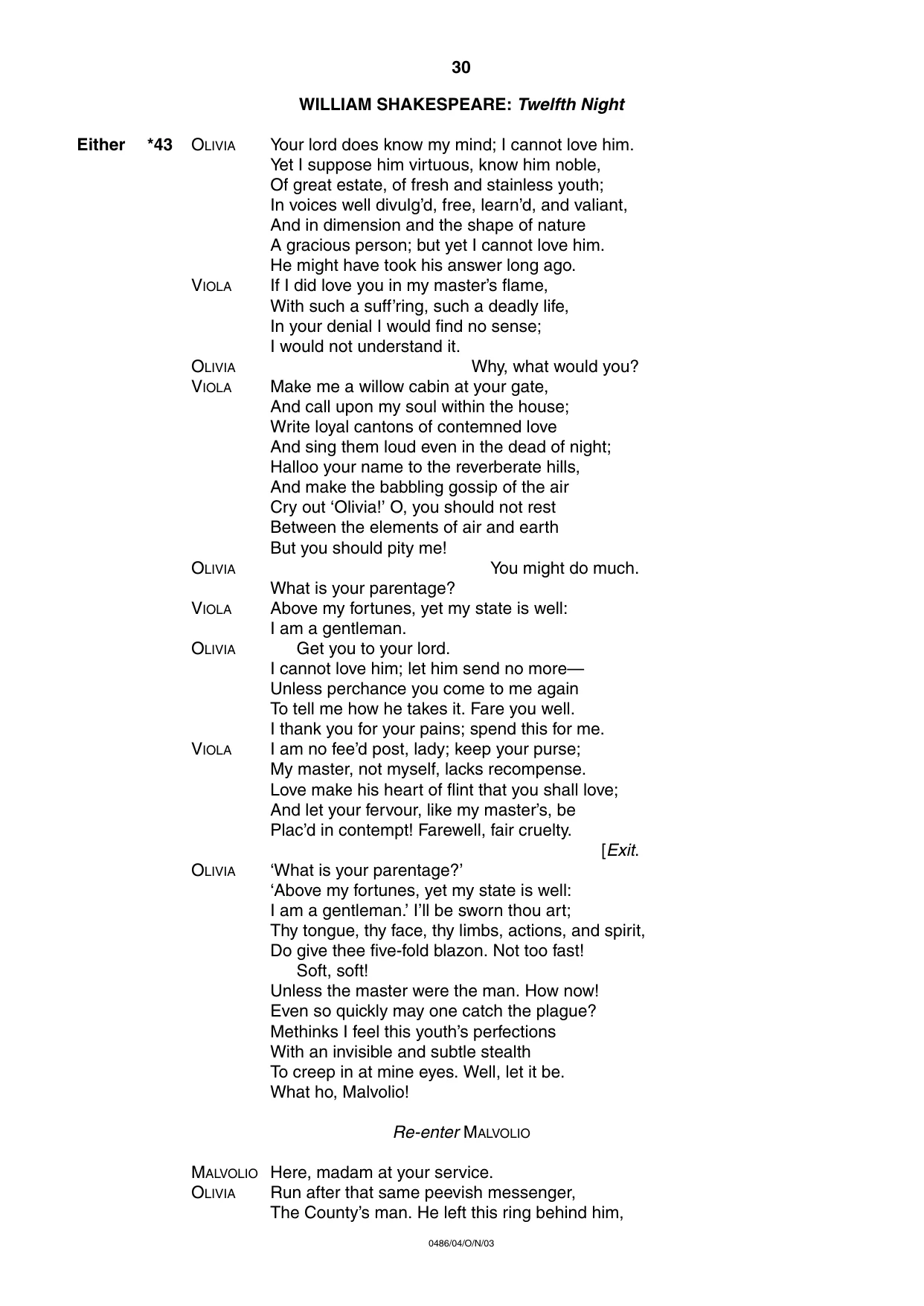 Cambridge IGCSE English - Literature 0486 2003 Oct/Nov Paper 4 · Variant 1 question paper, page 28 of 34