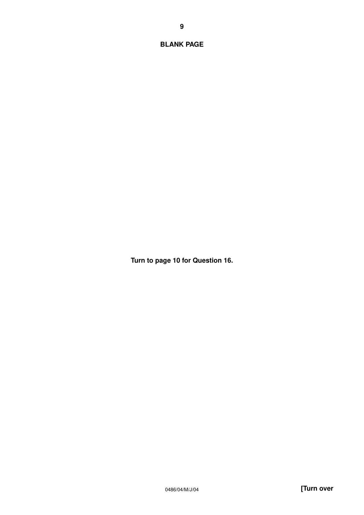 Cambridge IGCSE English - Literature 0486 2004 May/June Paper 4 · Variant 1 question paper, page 9 of 36