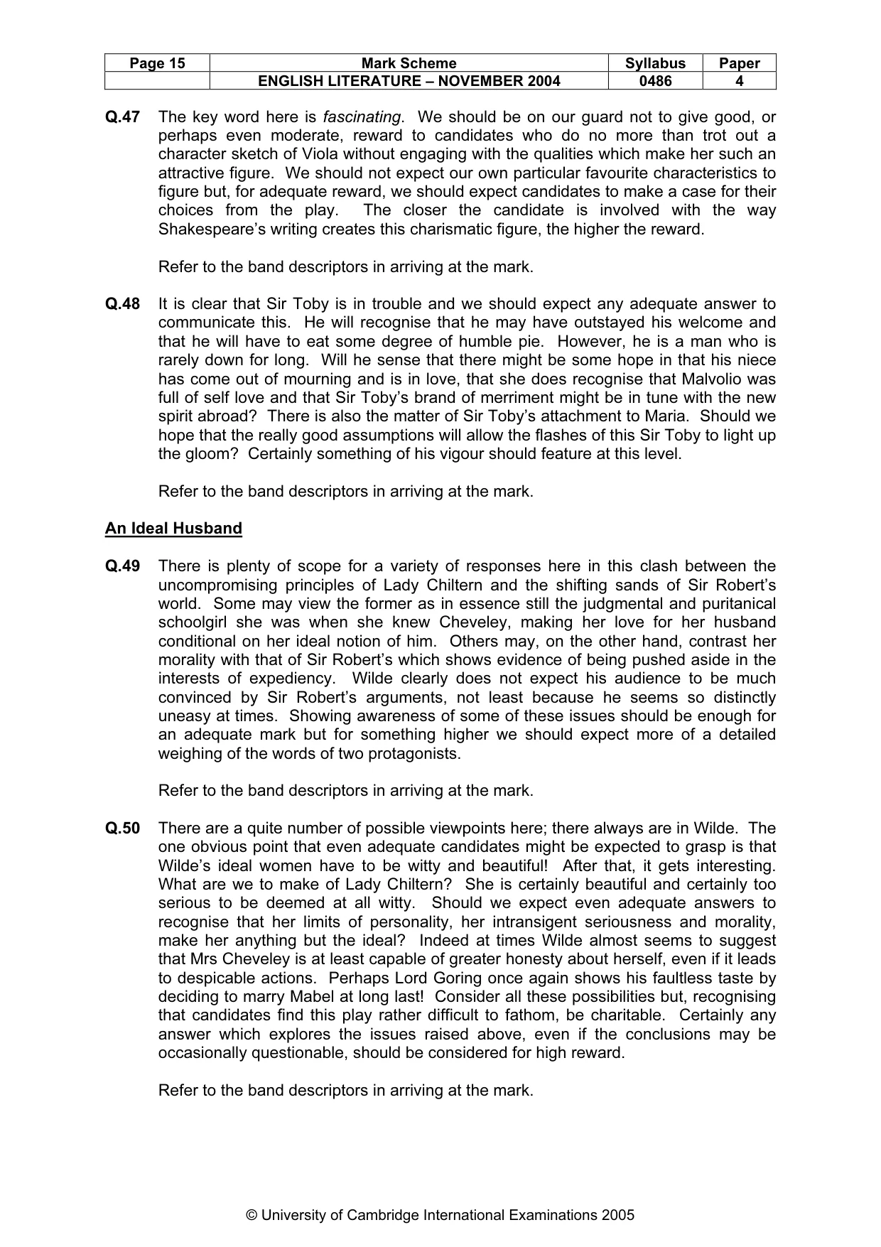 Mark scheme, page 18 of 19