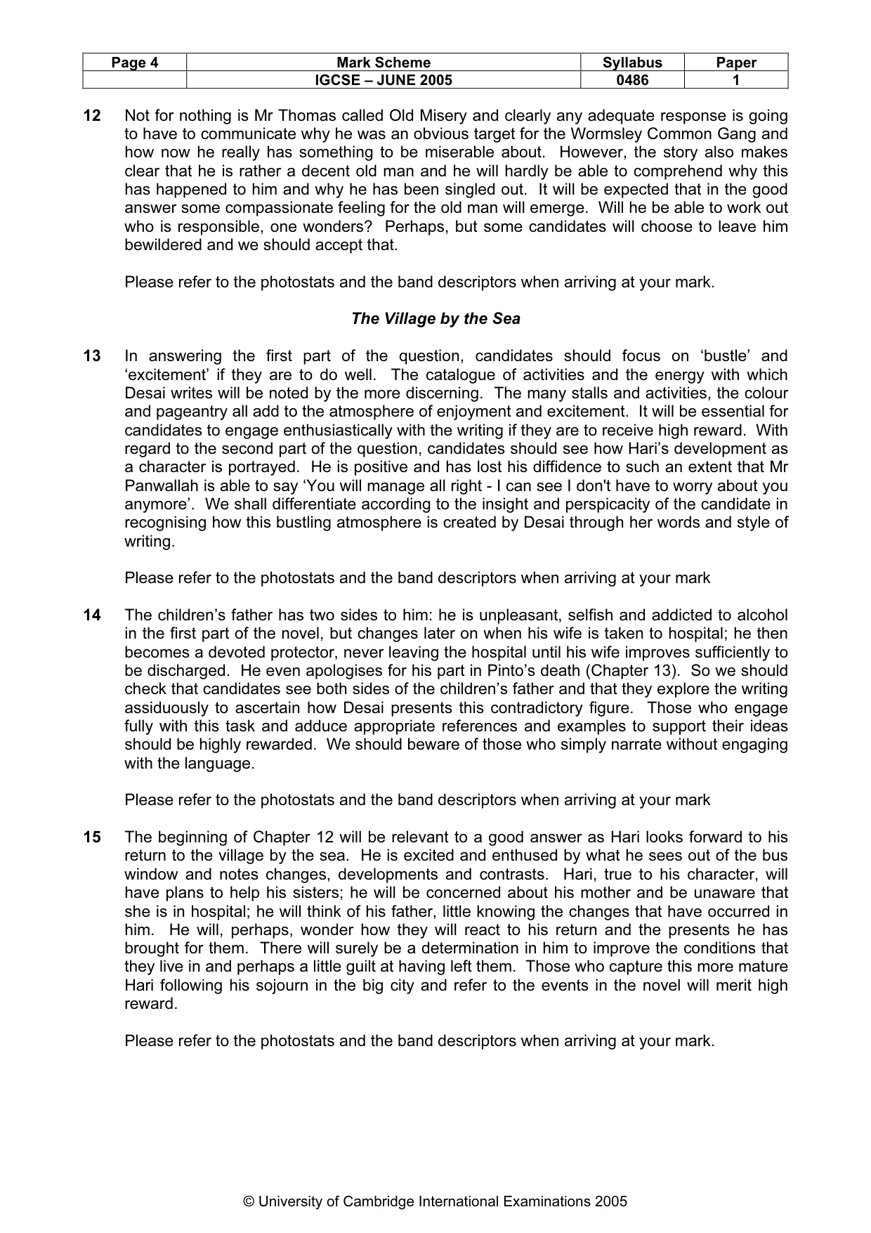 Mark scheme, page 7 of 15