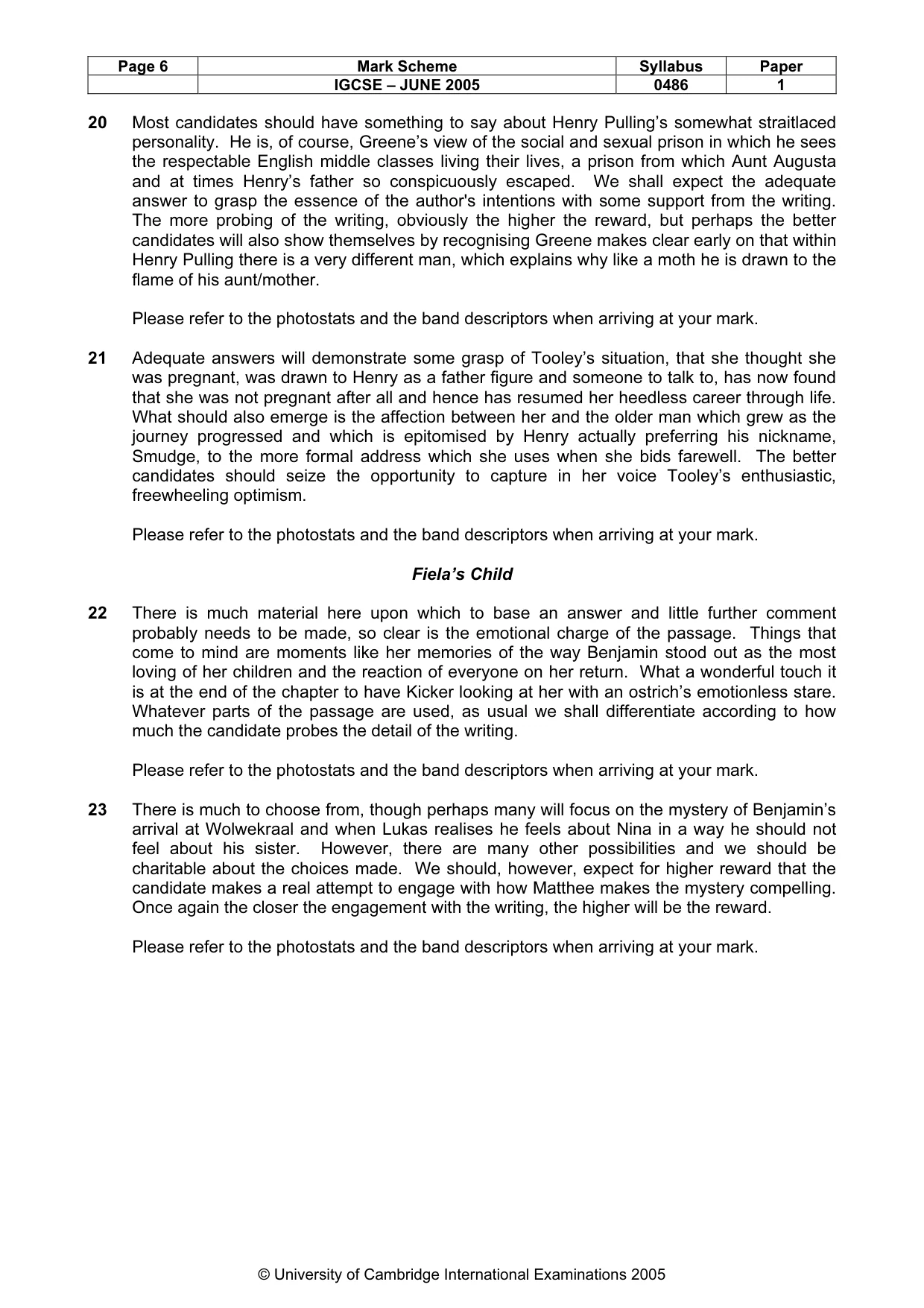 Mark scheme, page 9 of 15