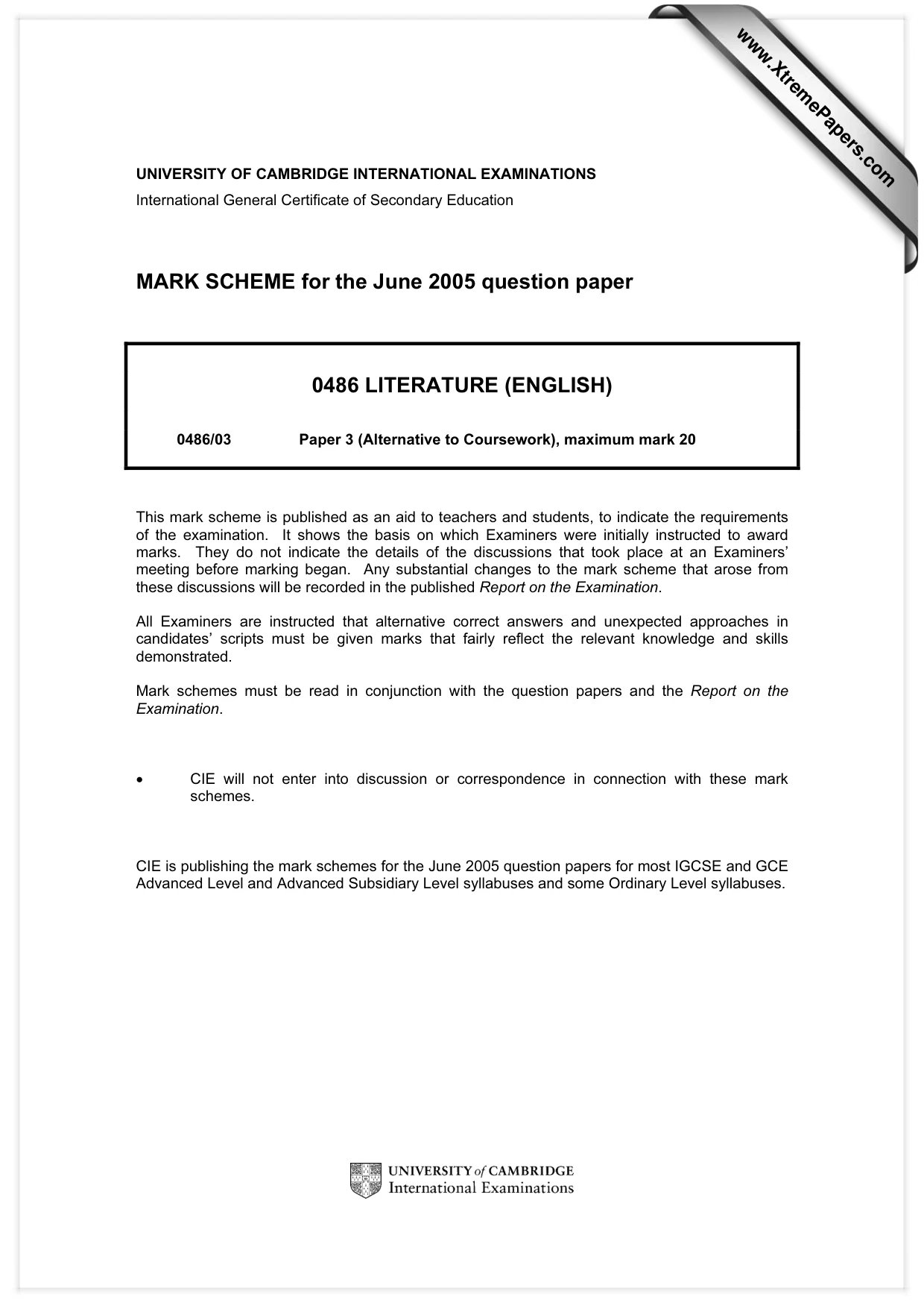 Mark scheme, page 1 of 6