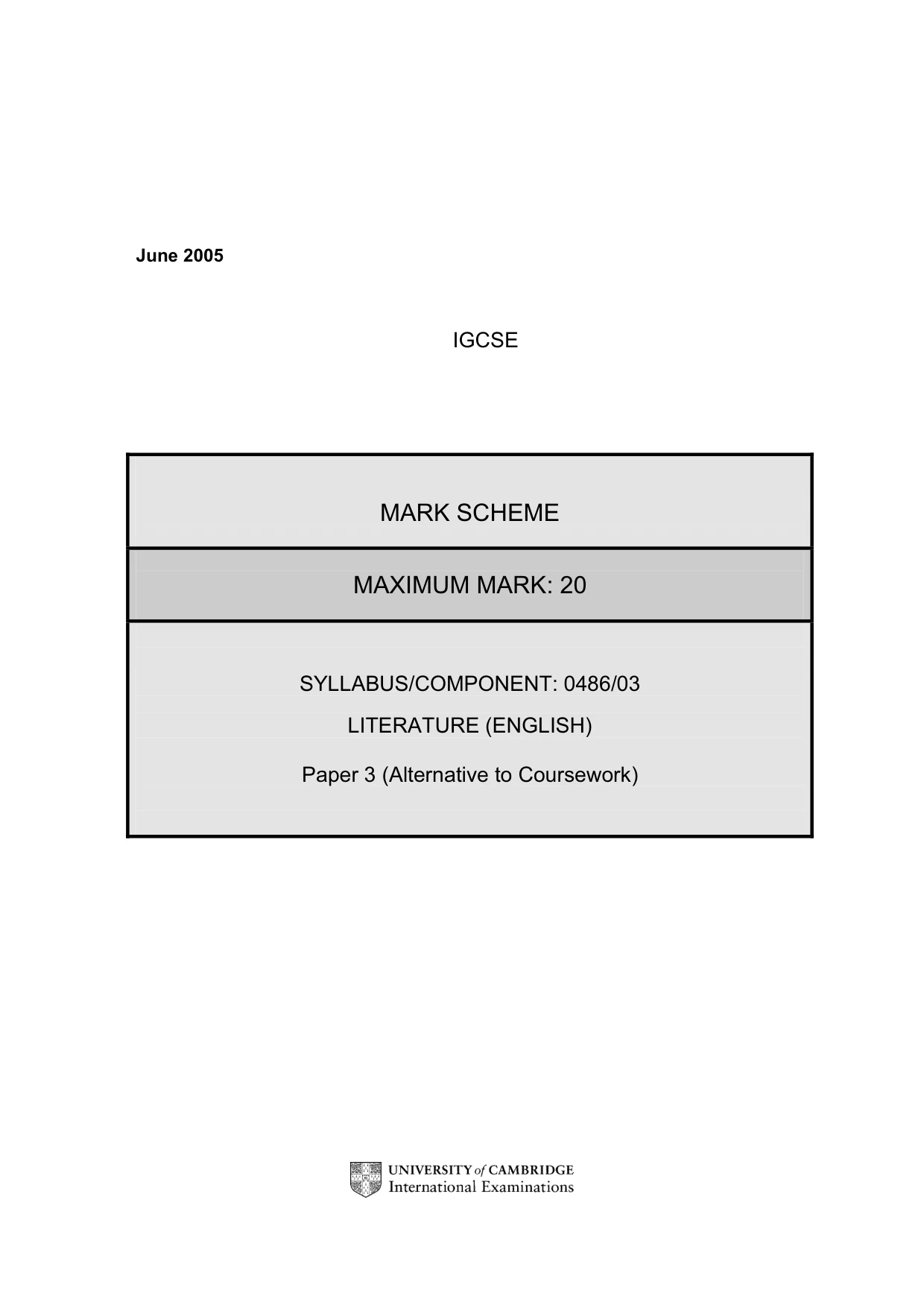 Mark scheme, page 3 of 6