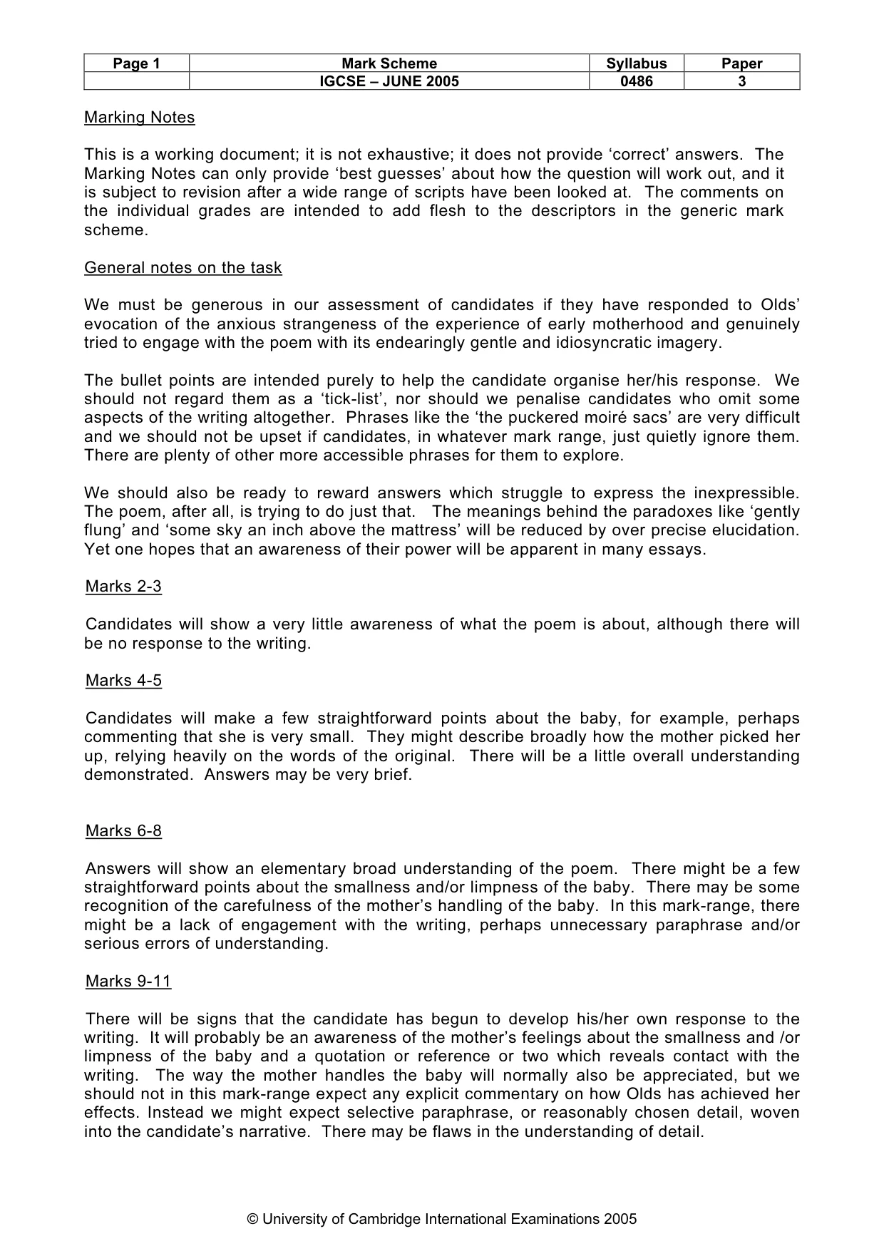 Mark scheme, page 4 of 6