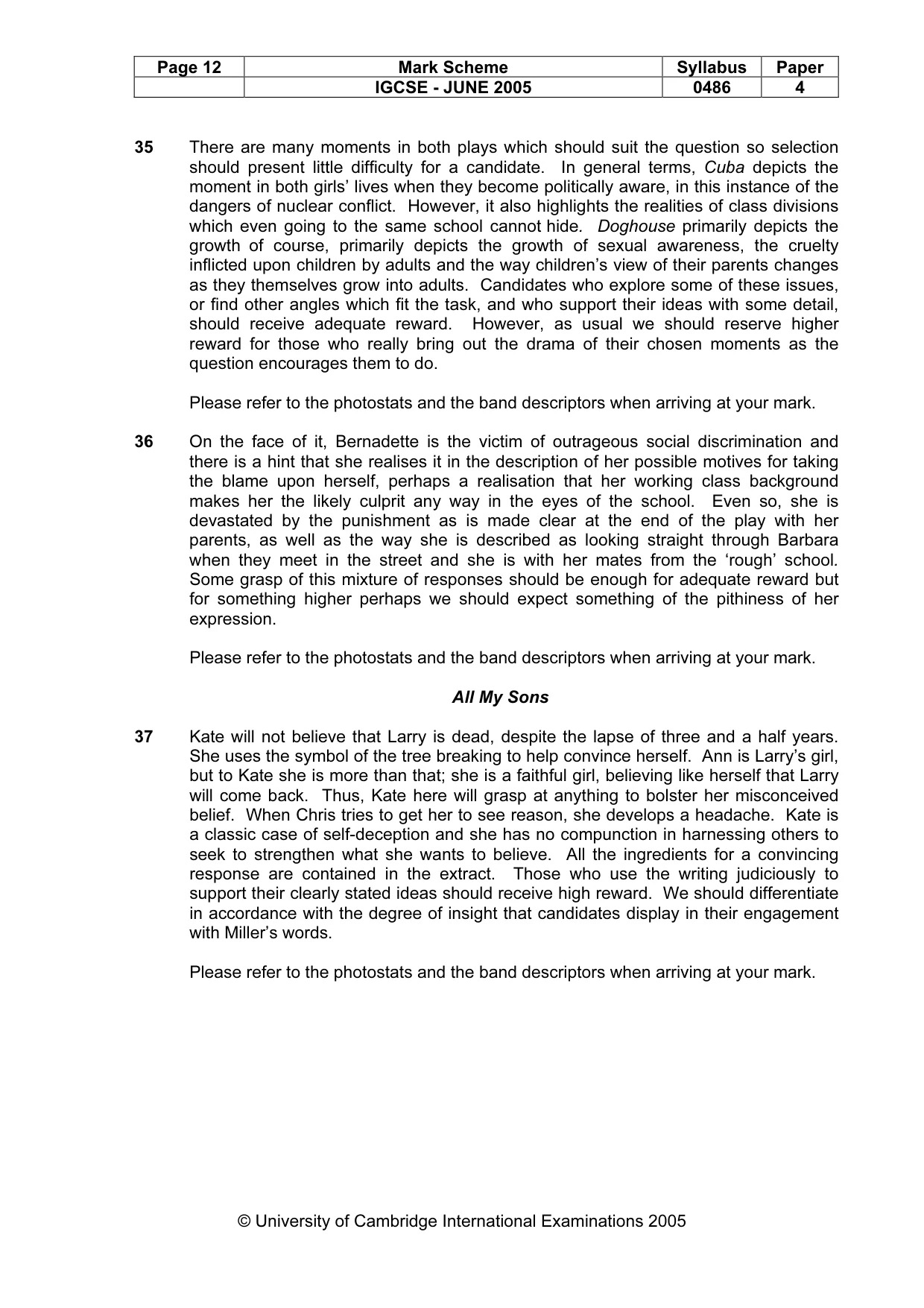 Mark scheme, page 15 of 18