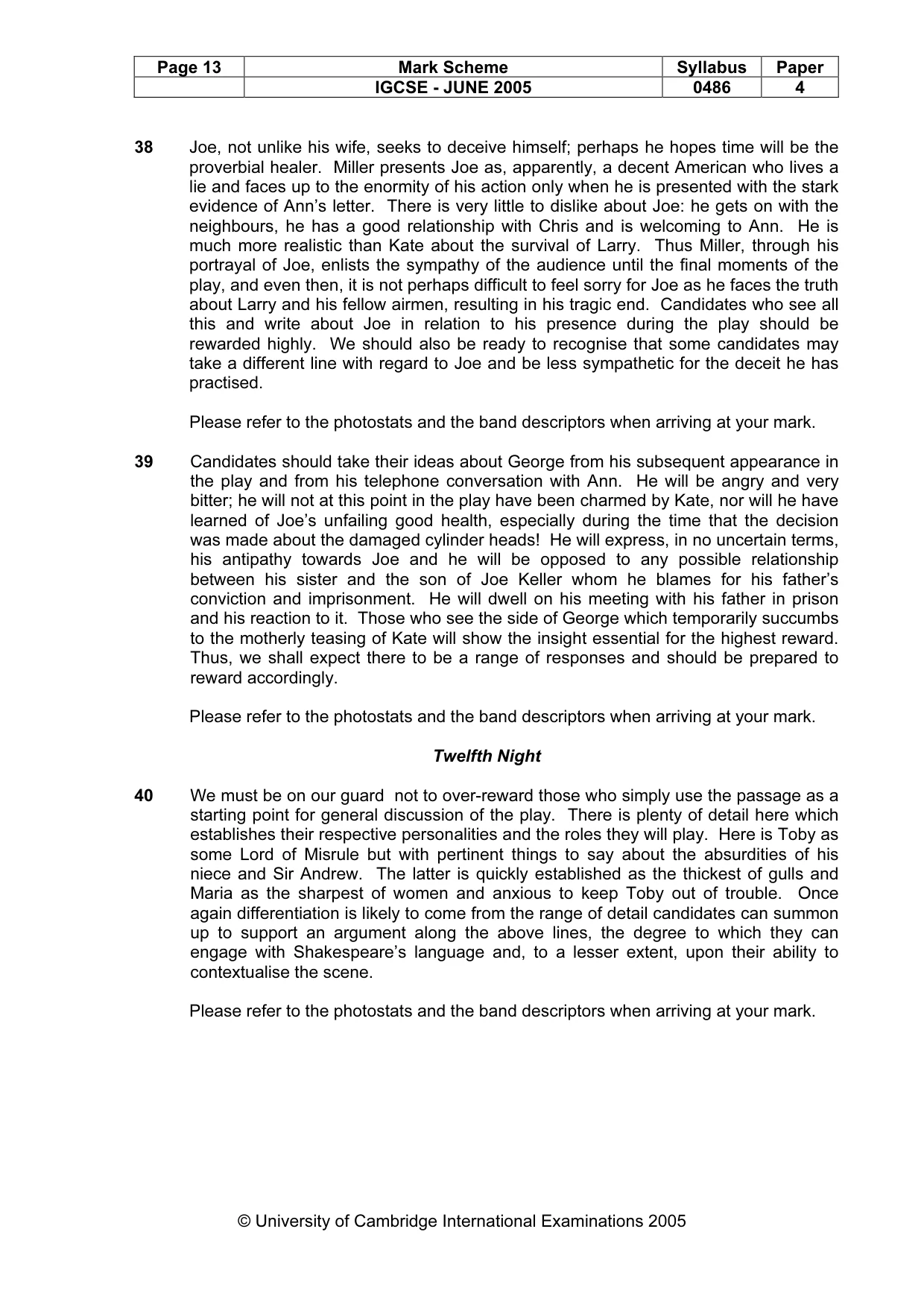 Mark scheme, page 16 of 18
