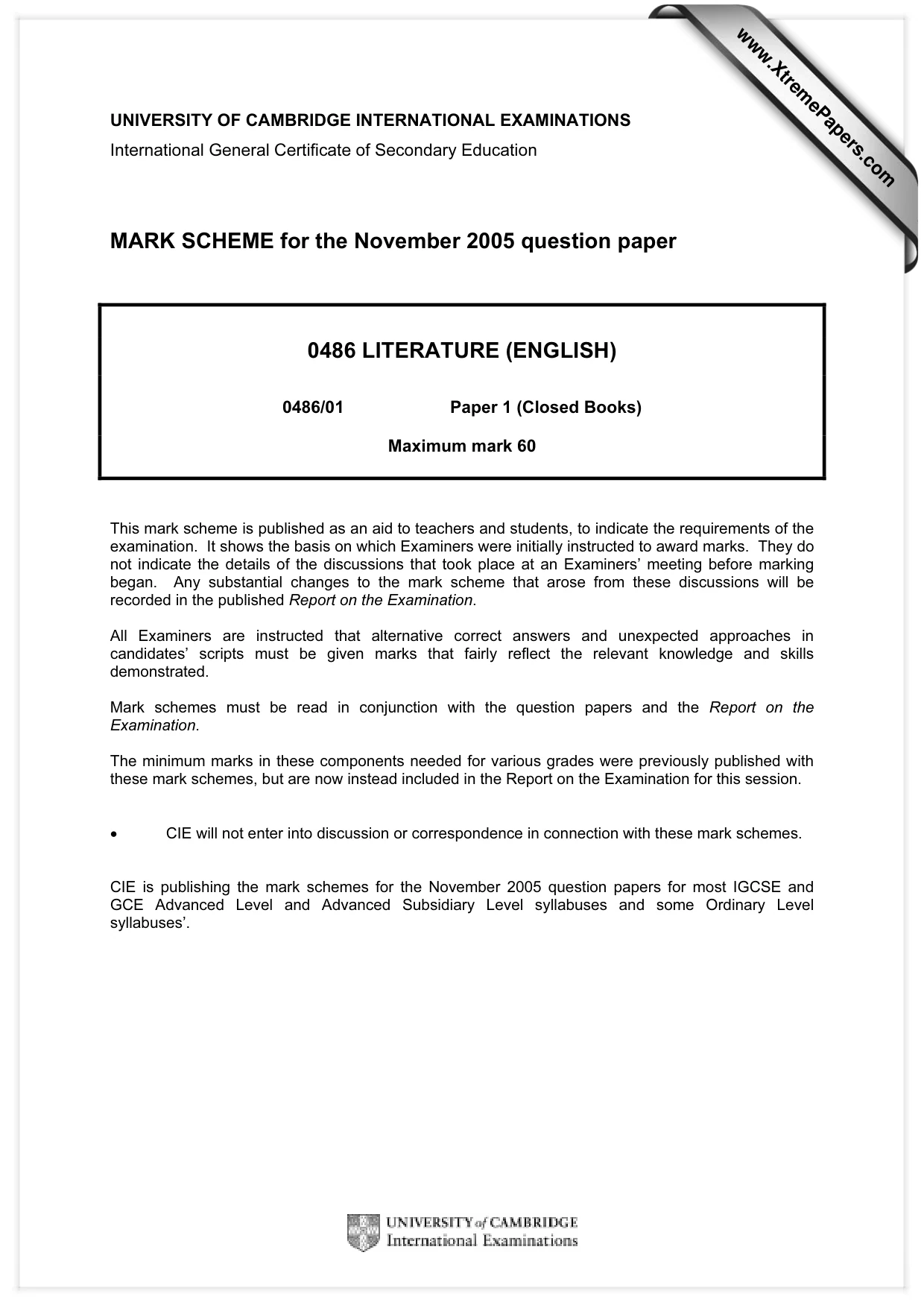 Mark scheme, page 1 of 15