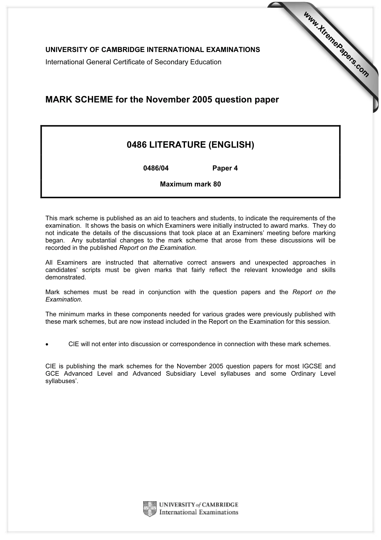 Mark scheme, page 1 of 15