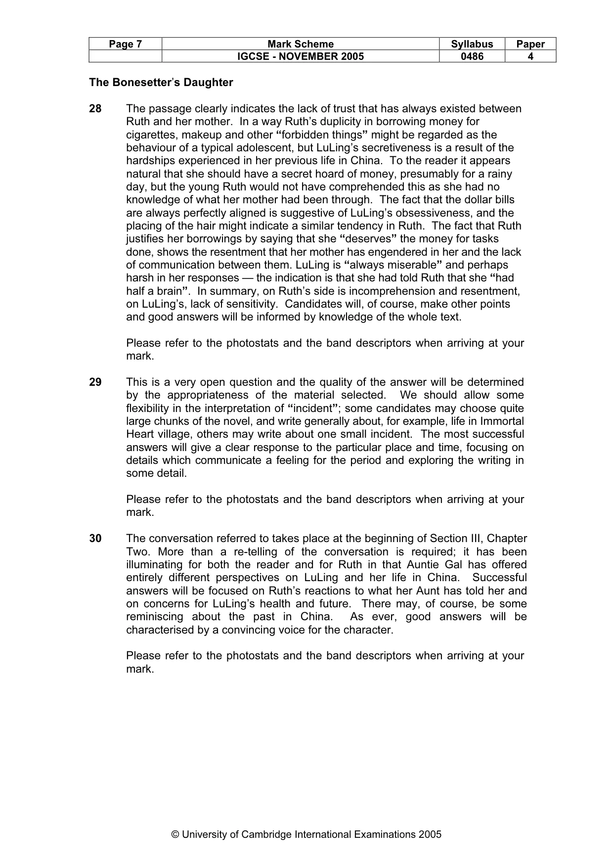 Mark scheme, page 8 of 15
