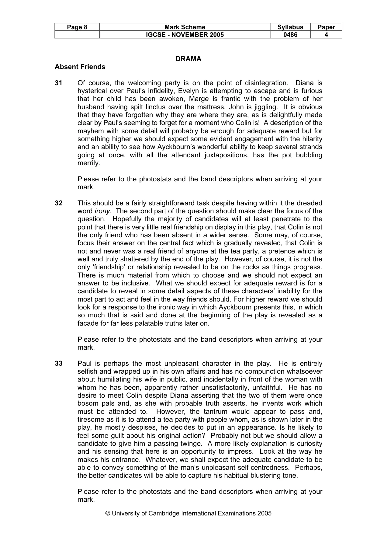 Mark scheme, page 9 of 15