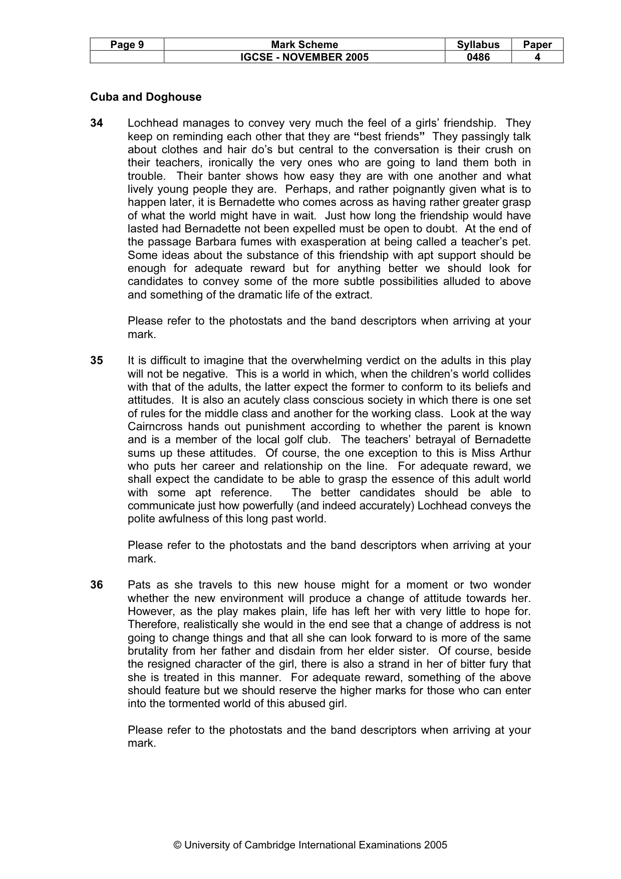 Mark scheme, page 10 of 15