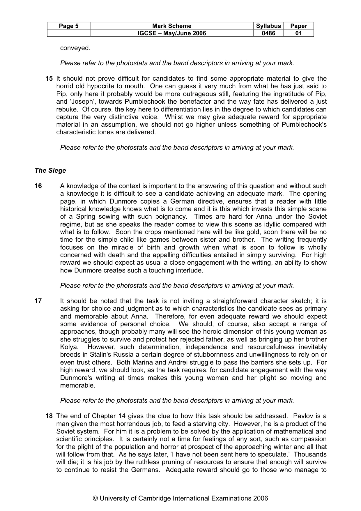Mark scheme, page 6 of 14
