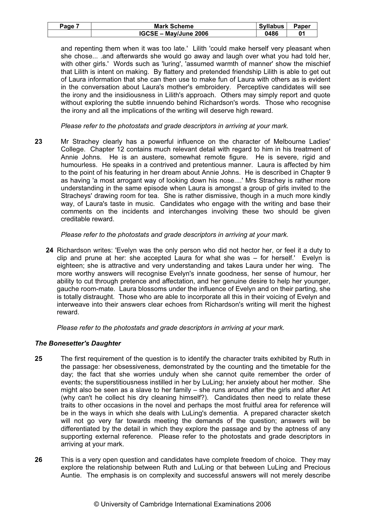 Mark scheme, page 8 of 14