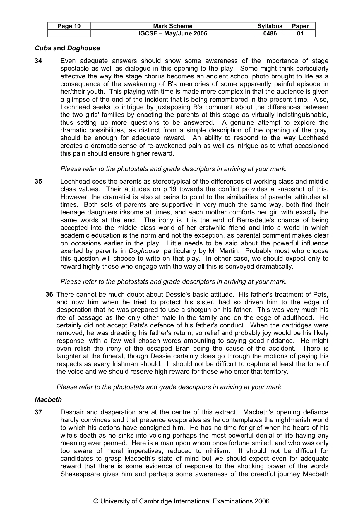 Mark scheme, page 11 of 14
