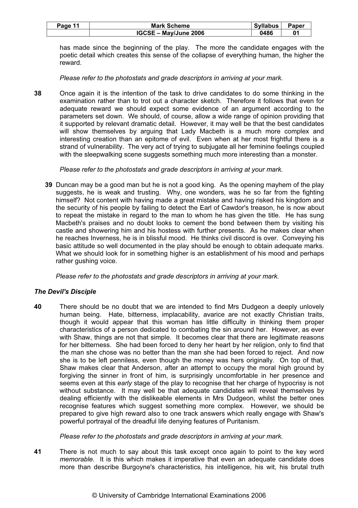 Mark scheme, page 12 of 14