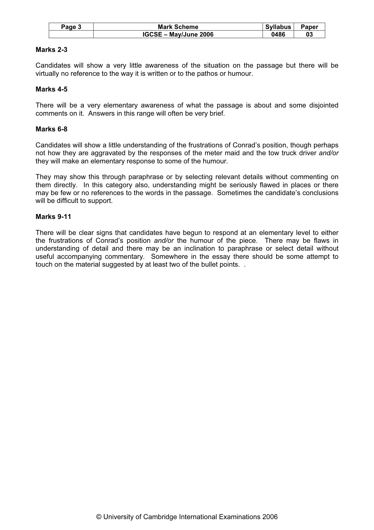 Mark scheme, page 4 of 5